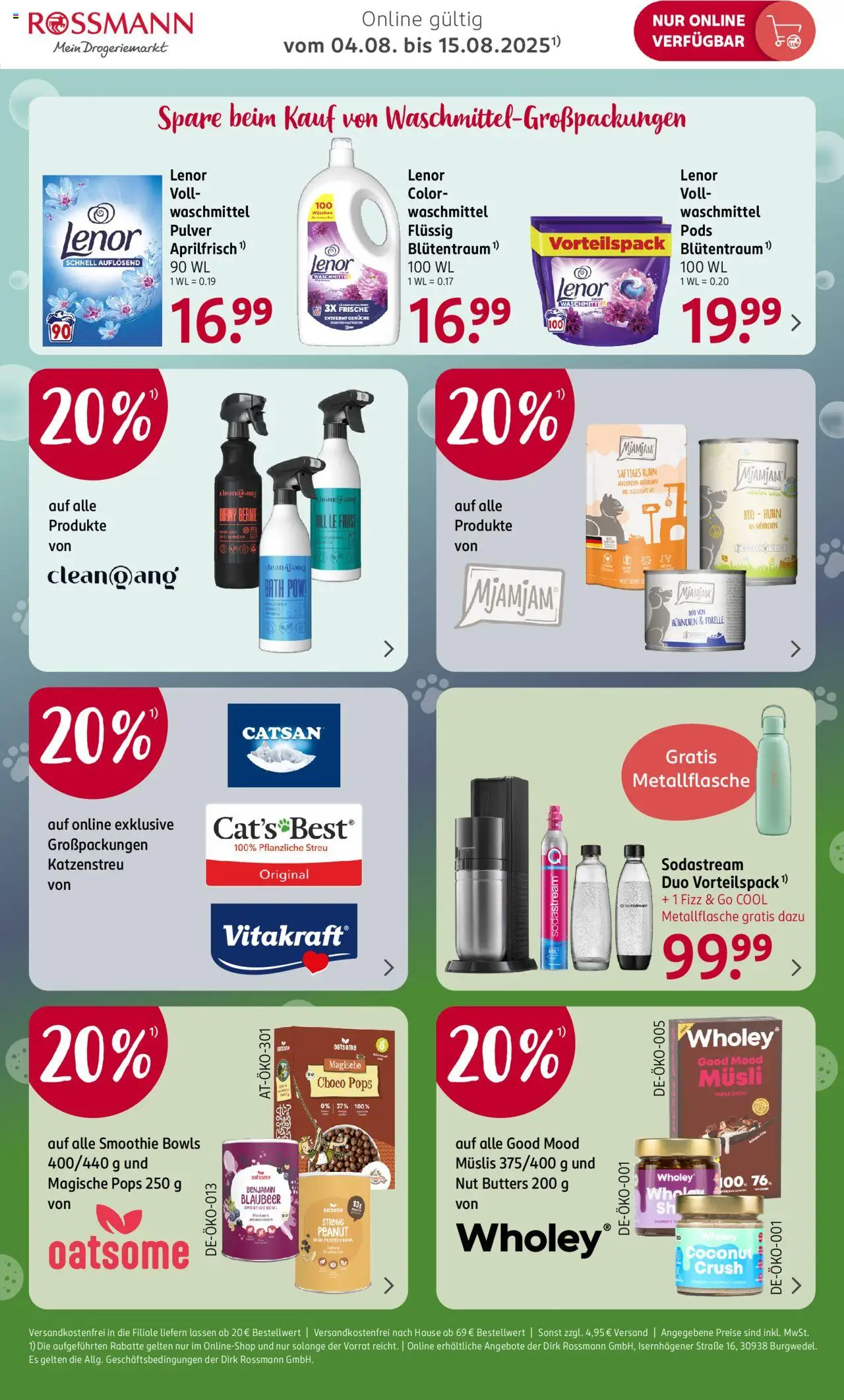Rossmann Onlineprospekt - gültig ab dem 04.08.2025 | Seite: 2 | Produkte: Catsan, Musli, Lenor, Sodastream