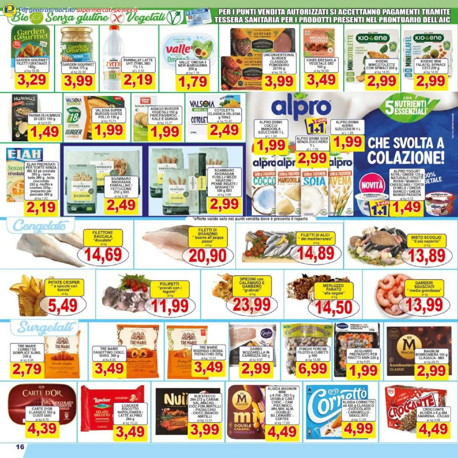 Volantino Pewex del 13.02.2026 | Pagina: 16 | Prodotti: Bresaola, Gamberi, Patate, Fusilli