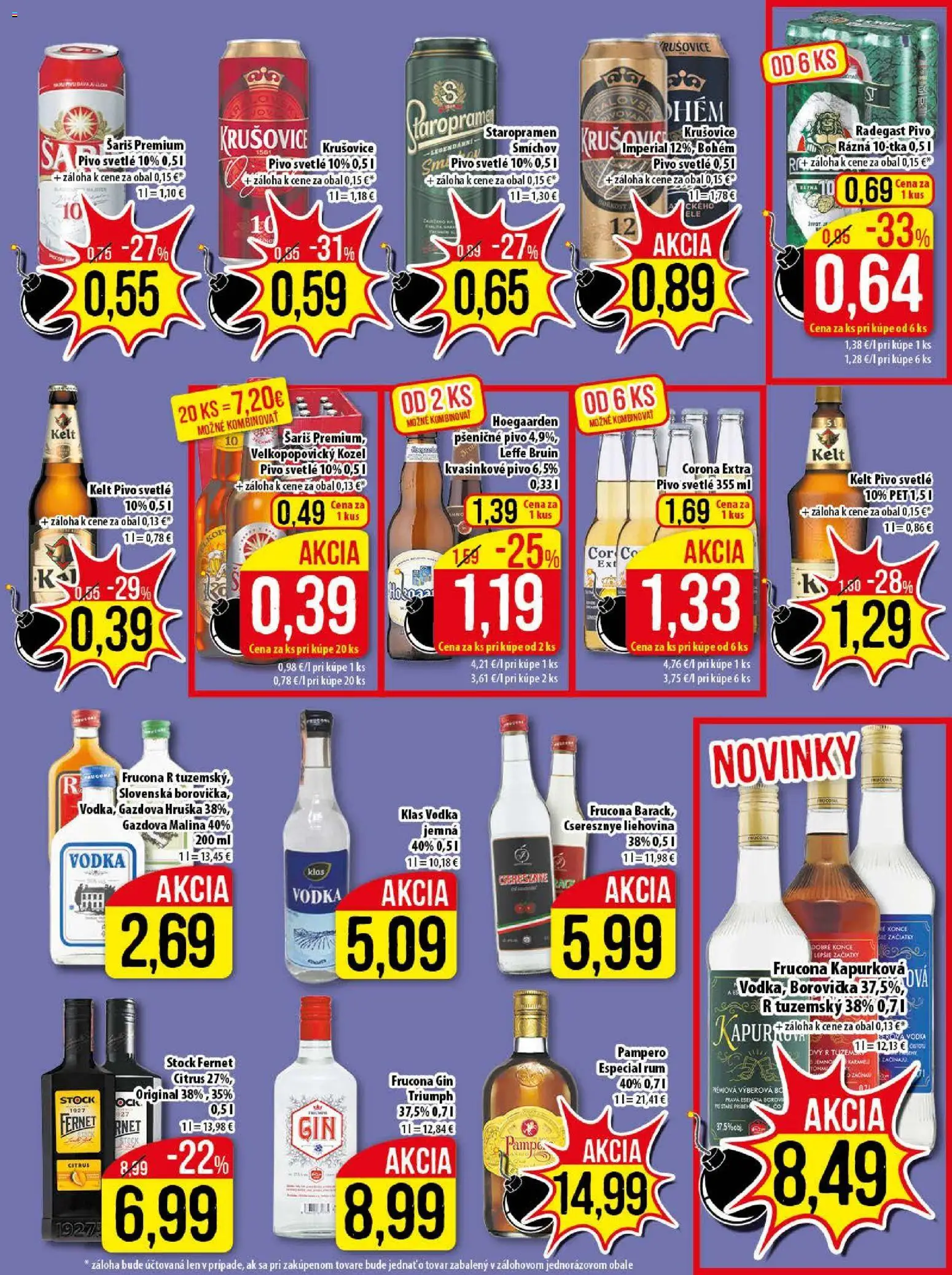 Nové Klas akcie – leták je platný od 02.02.2026 | Strana: 20 | Produkty: Borovička, Radegast, Krušovice, Šariš