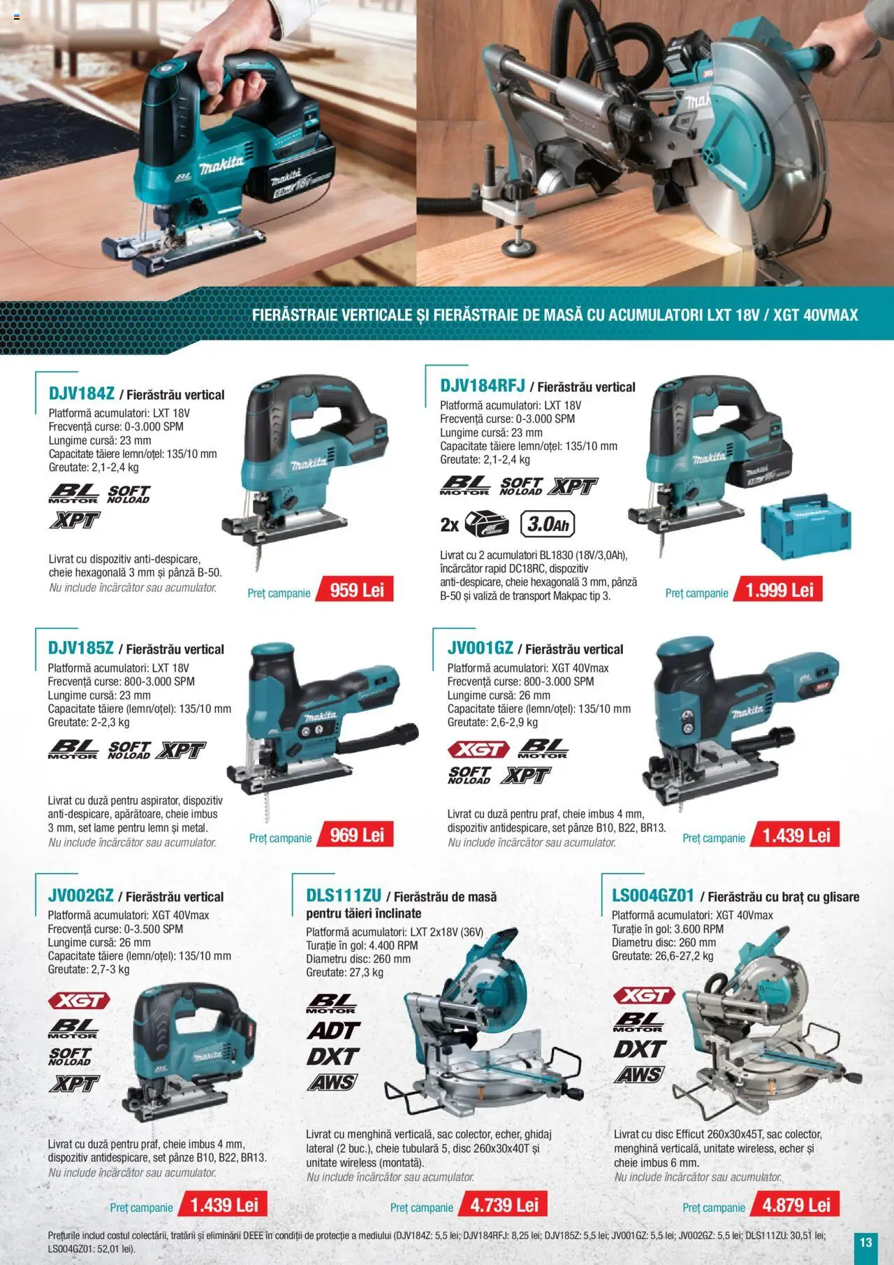 Catalog Makita – valabil de la 01.07.2025 | Pagină: 13 | Produse: Valiză, Încărcător, Disc, Masă