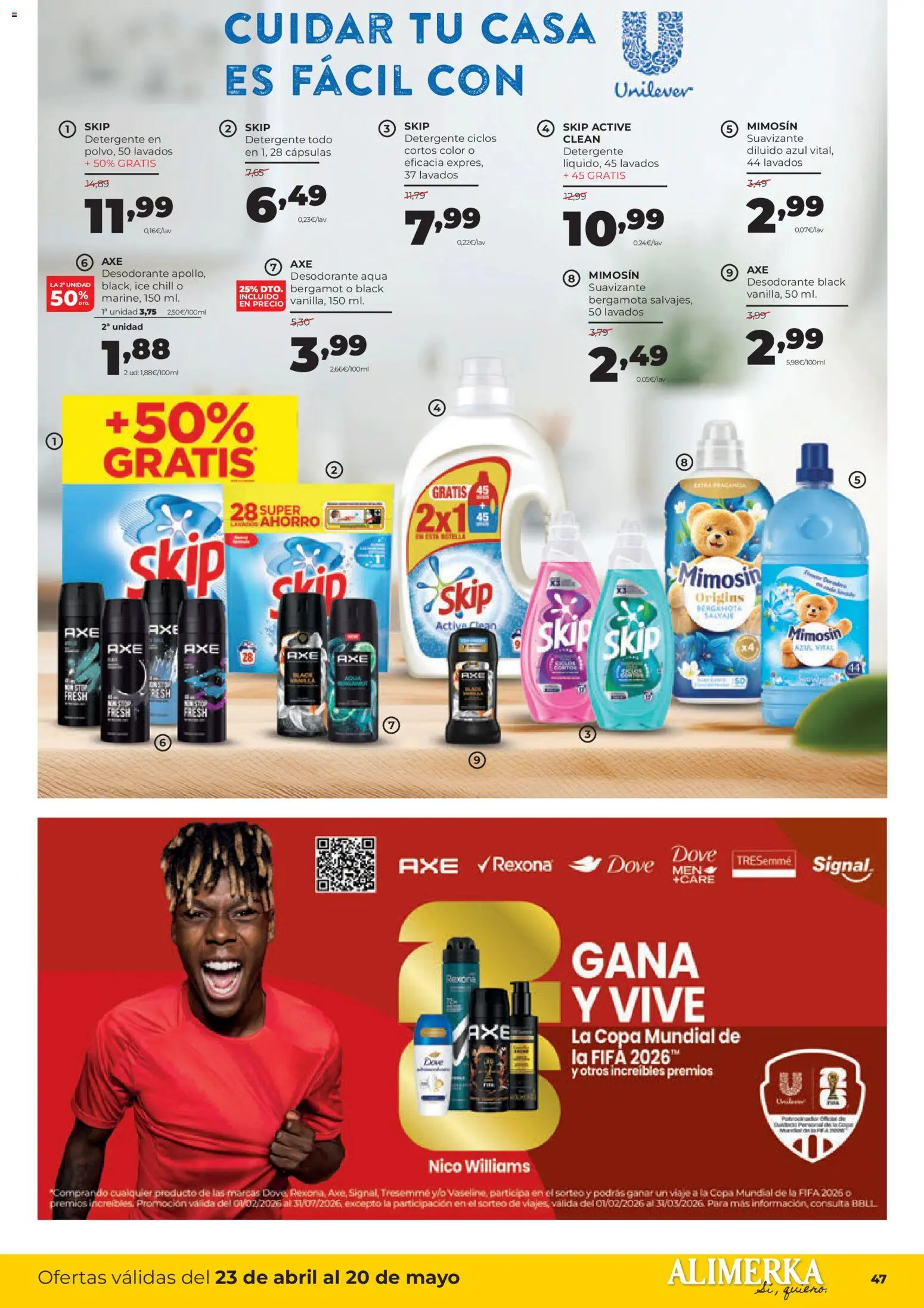 Alimerka folleto Castilla y León │ válido desde el 23.04.2026 | Página: 48 | Productos: Desodorante, Detergente, Suavizante