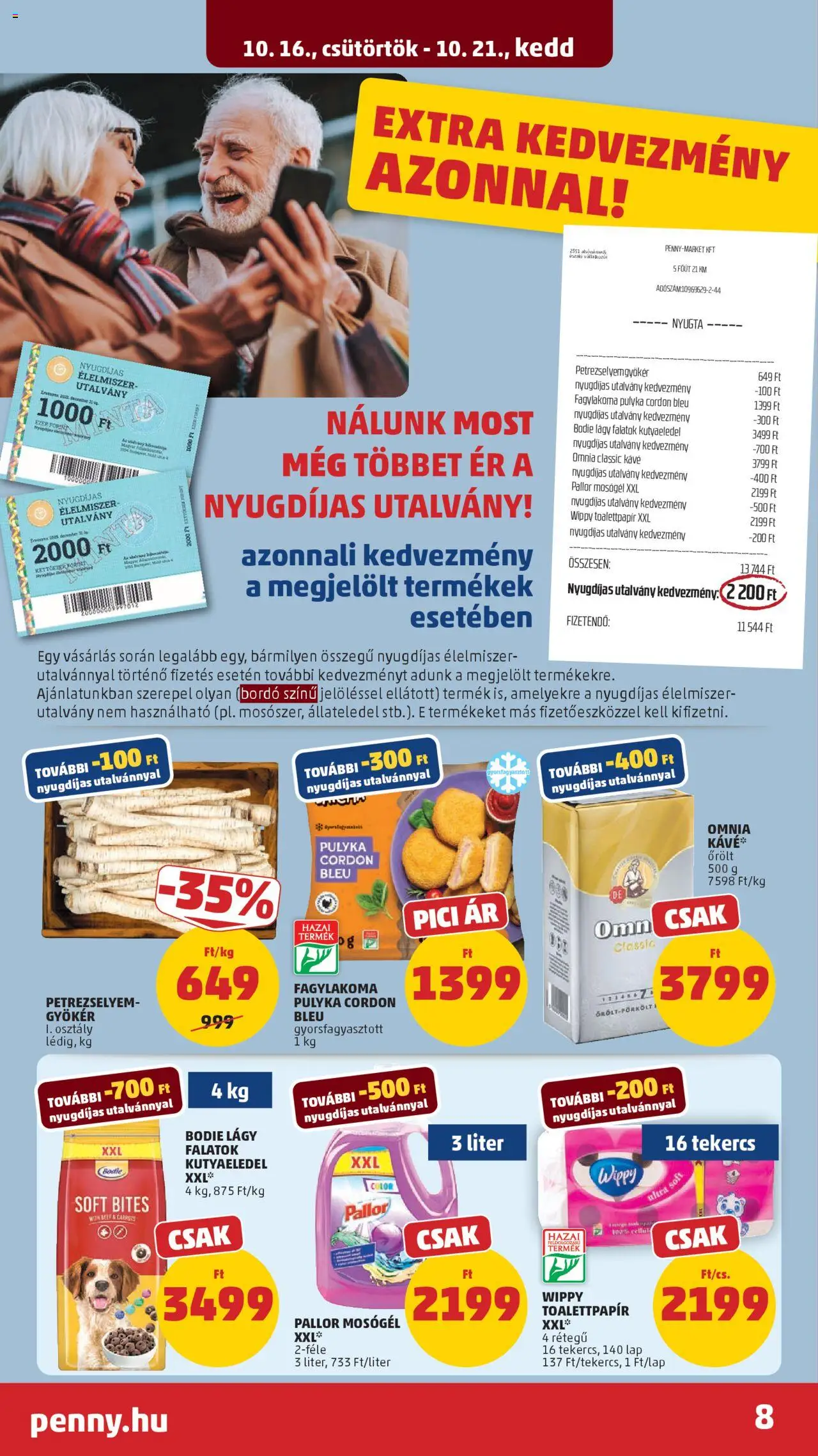 PENNY akciós ujság - amely érvényes a következő dátumtól: 16.10.2025 | Oldal: 10 | Termékek: Cordon bleu, Petrezselyem, Mosógél, Kávé