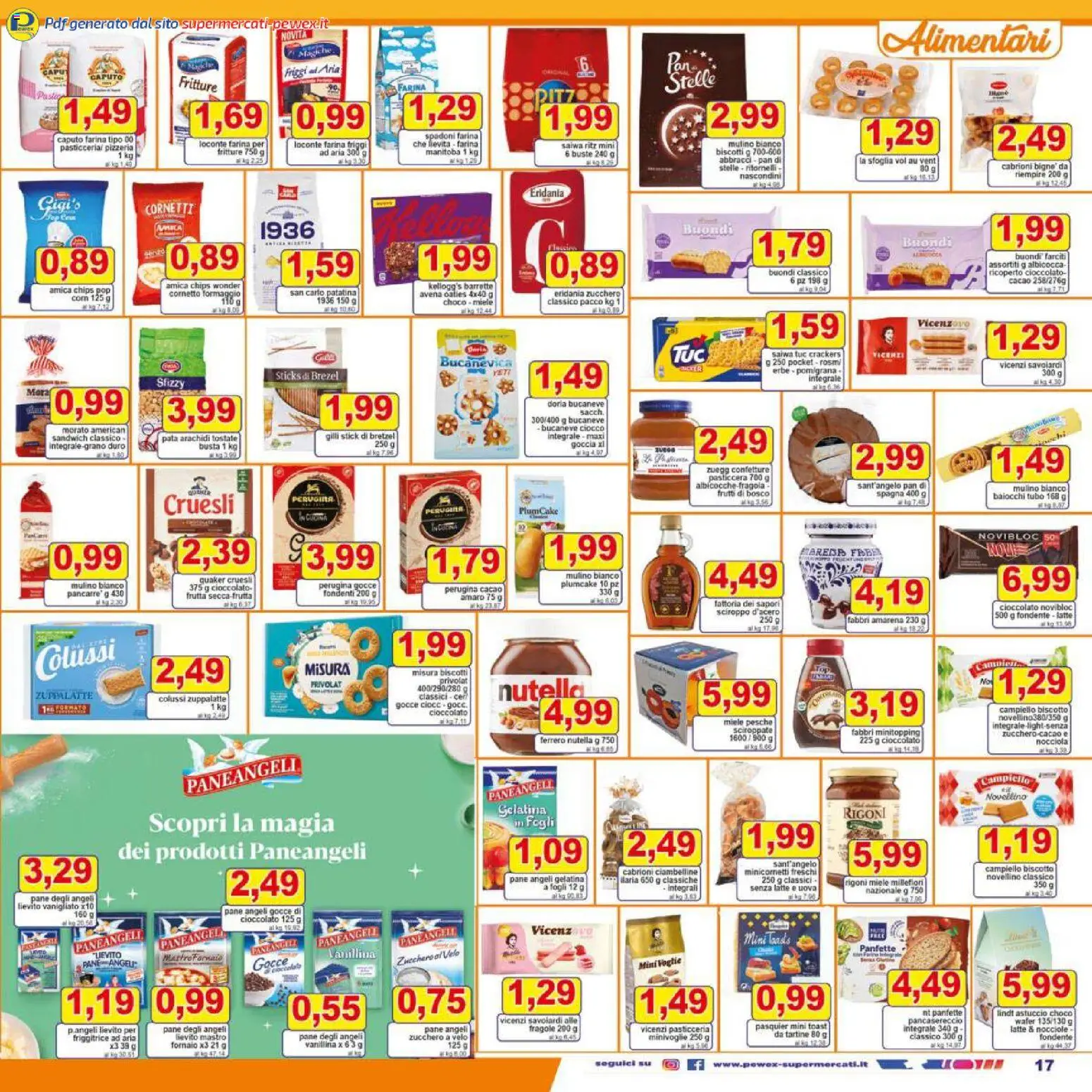 Volantino Pewex del 16.12.2025 | Pagina: 17 | Prodotti: Zucchero, Formaggio, Nutella, Plumcake