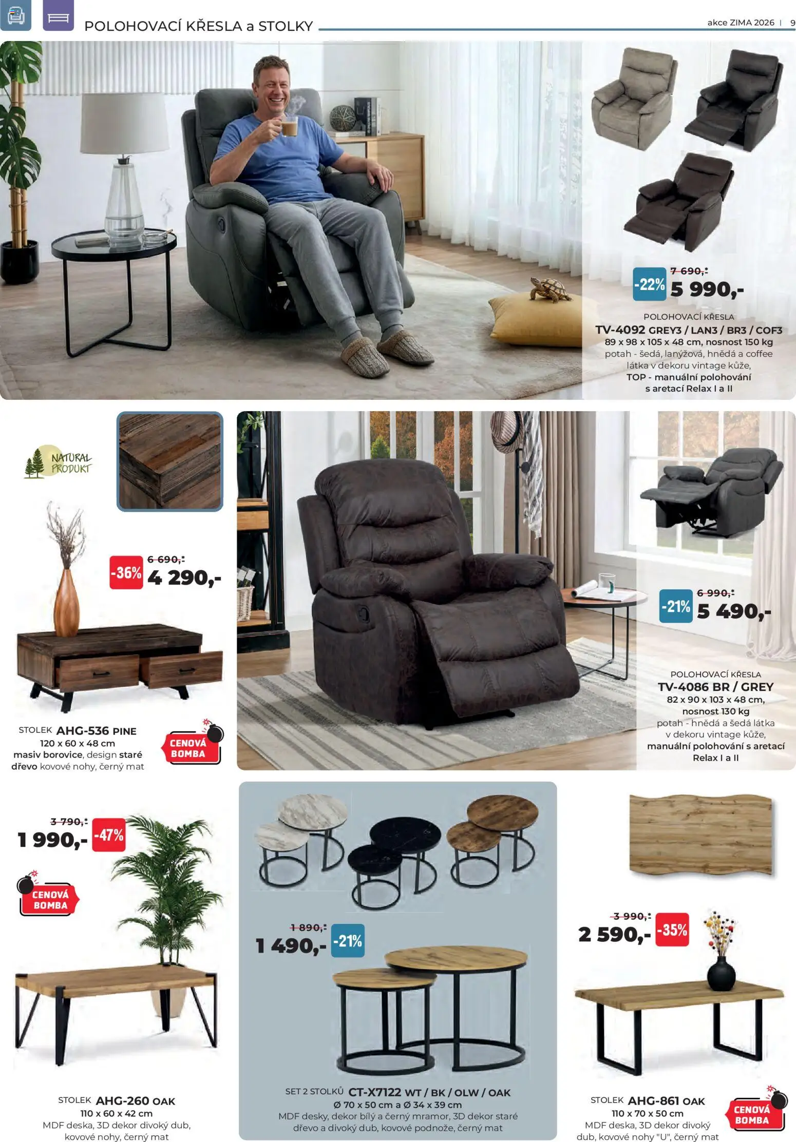 Jamall nábytek leták od 15.01.2026 | Strana: 9 | Produkty: Křesla, Stolek