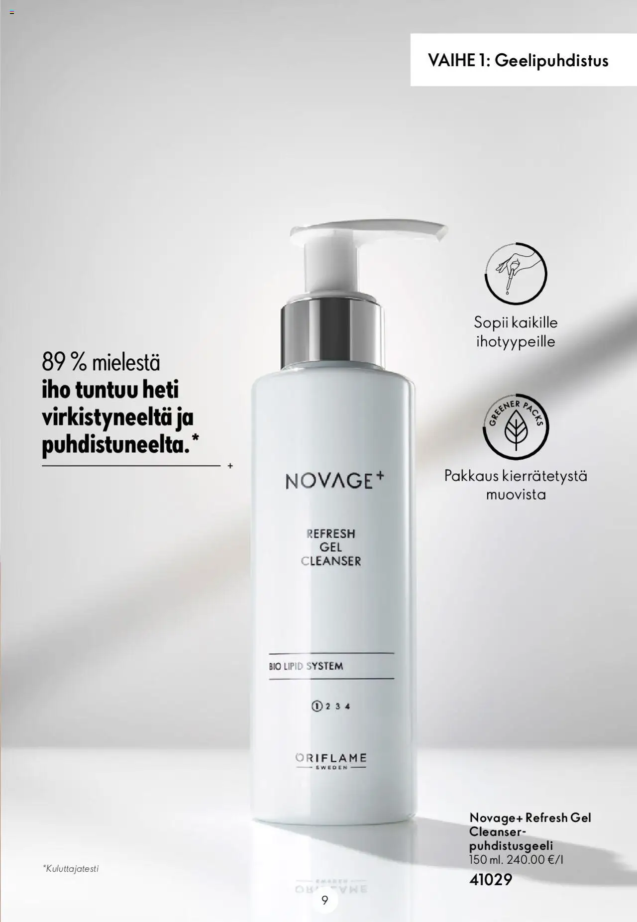 Oriflame Novage+ – voimassa 25.01.2024 alkaen | Sivu: 9