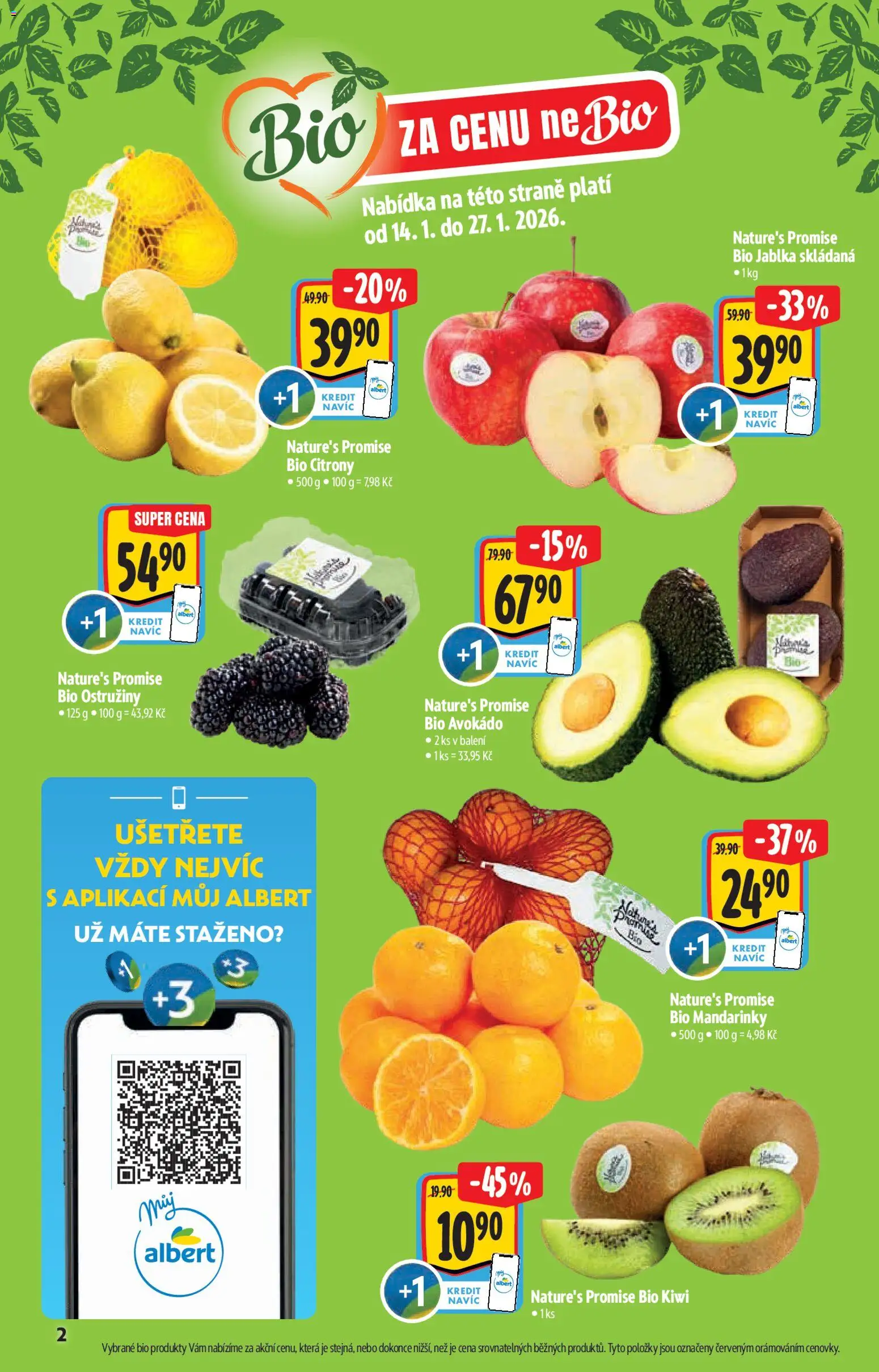 Albert katalog - Hypermarket od 14.01.2026 | Strana: 2 | Produkty: Bio citrony, Jablka, Kiwi, Citróny