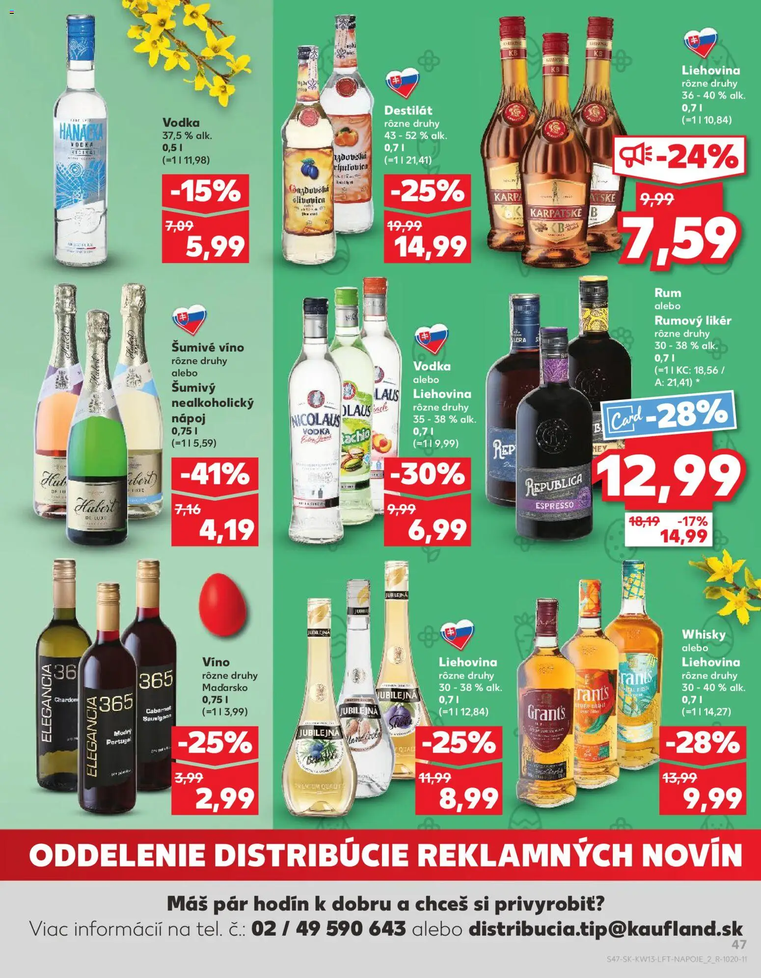Nové Kaufland akcie – leták je platný od 26.03.2026 | Strana: 47 | Produkty: Republica, Vodka, Whisky, Šumivé víno