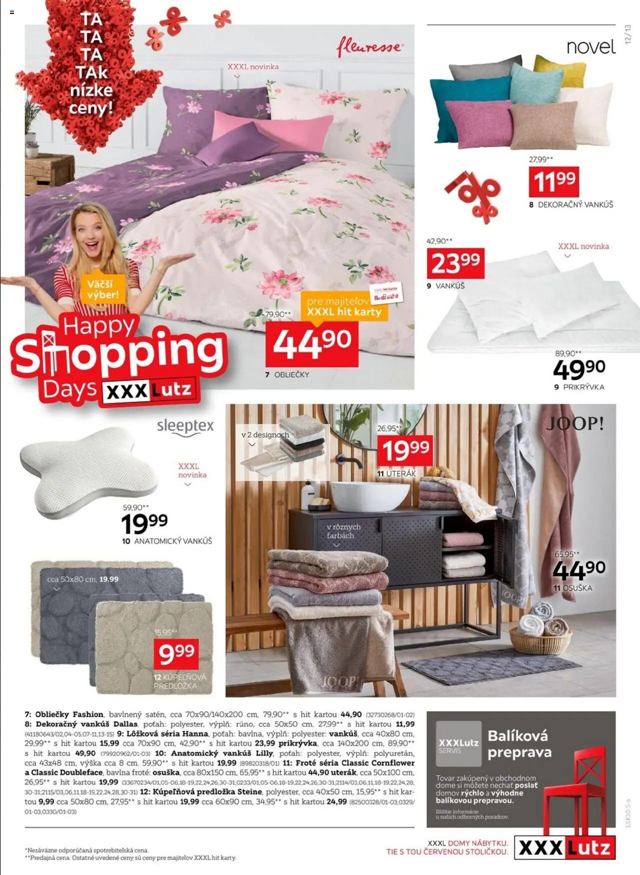 Nové XXXLutz akcie – leták je platný od 17.10.2025 | Strana: 13 | Produkty: Obliečky, Vankúš, Prikrývka, Uterák