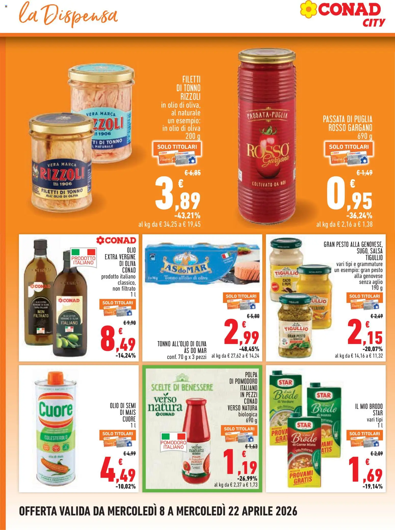 Volantino Conad del 08.04.2026 | Pagina: 8 | Prodotti: Verdure, Olive, Tonno, Mais