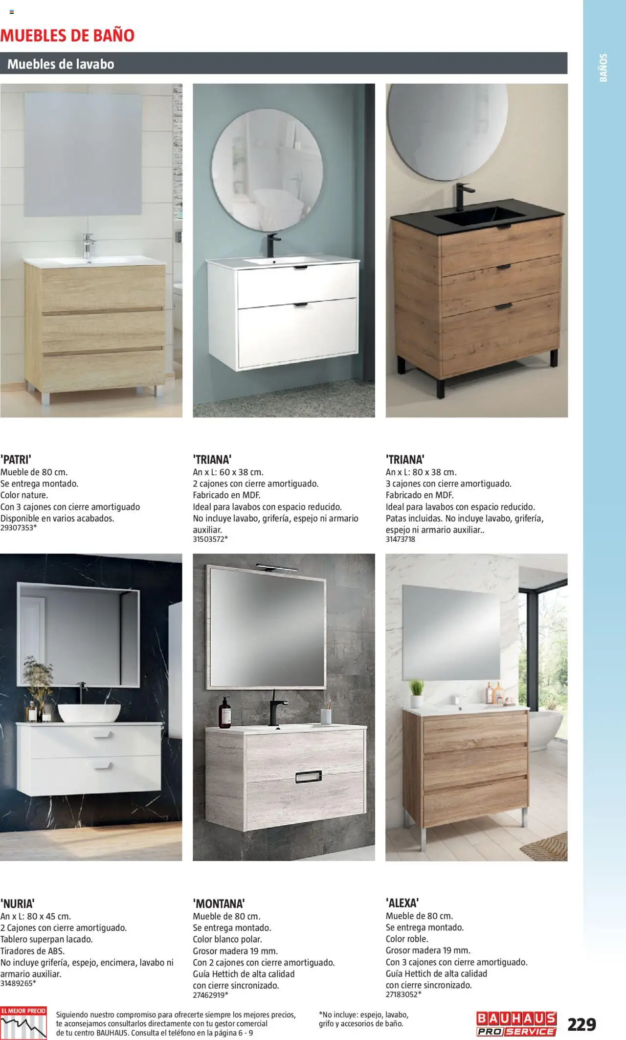 Bauhaus - ProService  │ válido desde el 24.02.2025 | Página: 229 | Productos: Armario, Lavabo, Baño, Espejo