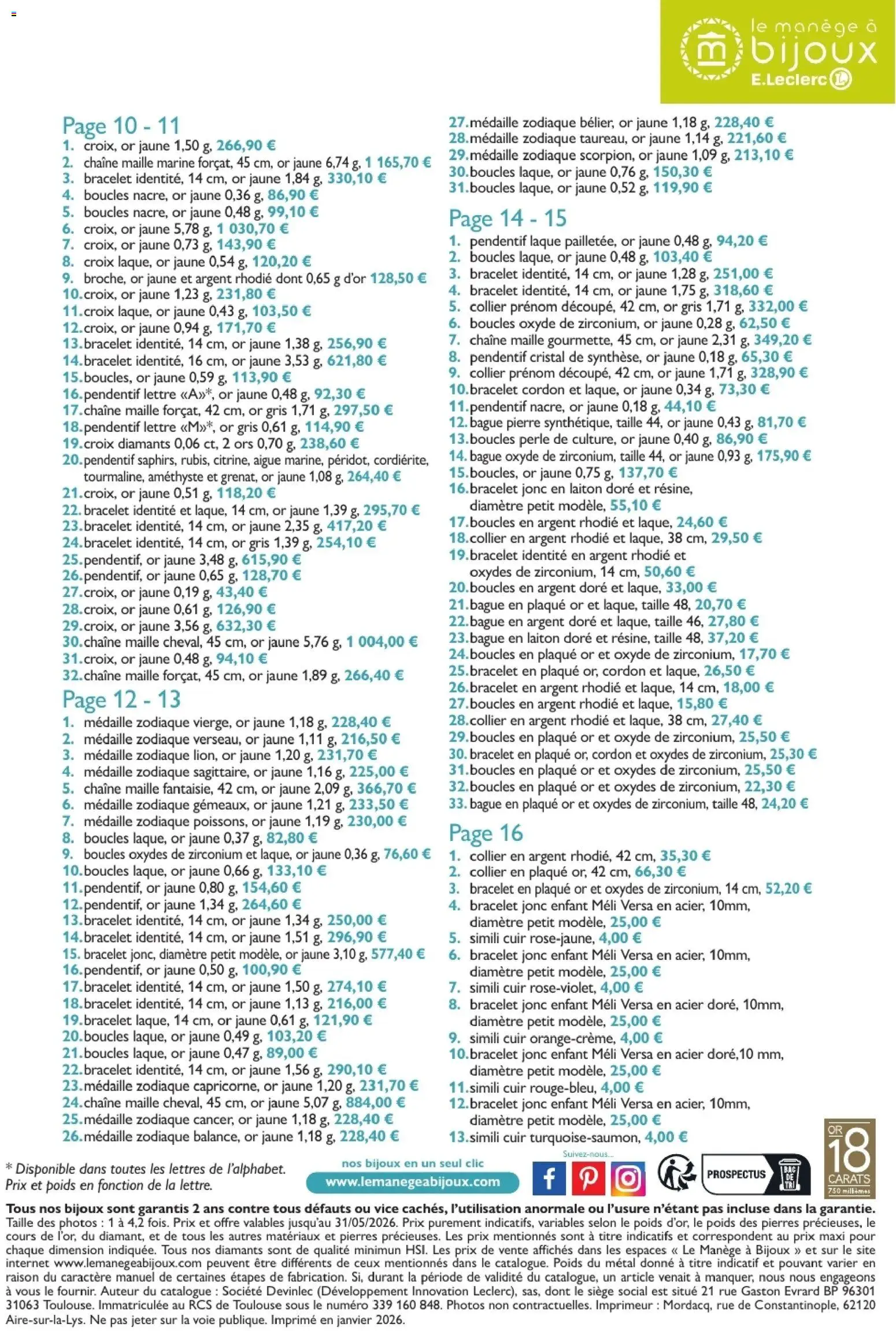 {H1} | Page: 18 | Produits: Poids, Laque, Collier, Bracelet