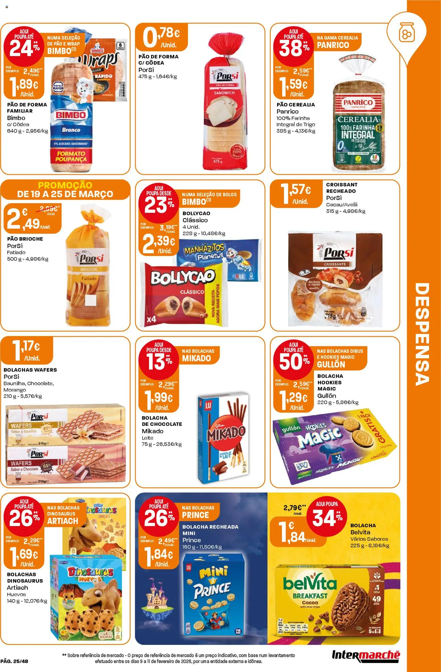 Intermarché folheto │ válido de 19.03.2026 | Página: 25 | Produtos: Avelãs, Manhãzitos, Pão, Chocolate