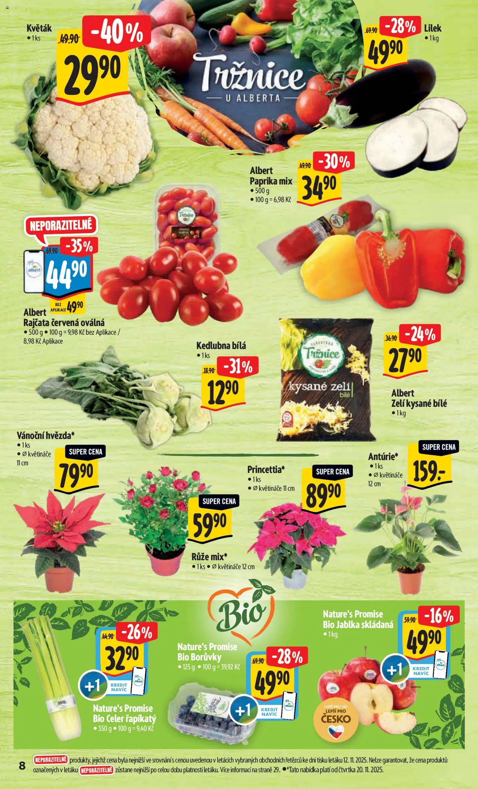 Albert leták - Hypermarket od 19.11.2025 | Strana: 14 | Produkty: Květák, Lilek, Paprika, Kysané zelí