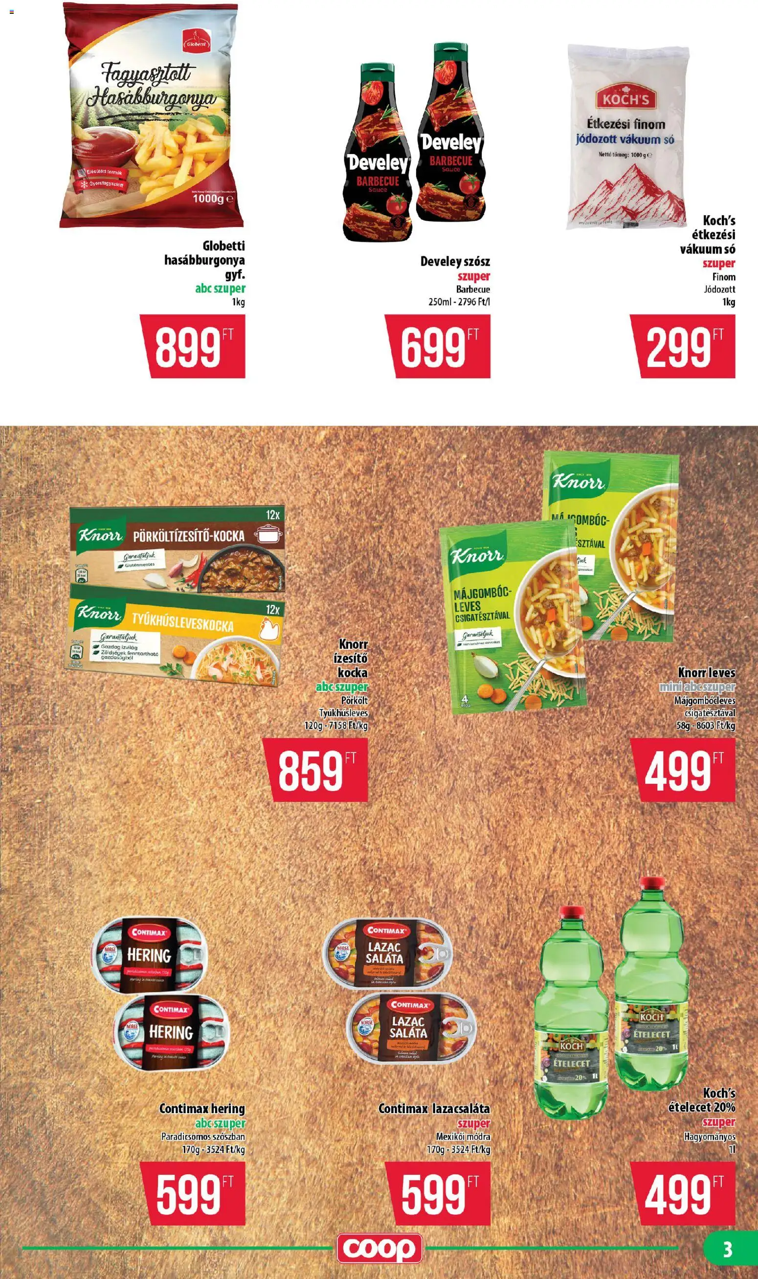 COOP akciós ujság - amely érvényes a következő dátumtól: 15.01.2026 | Oldal: 3 | Termékek: Hering, Hasábburgonya, Szósz, Só