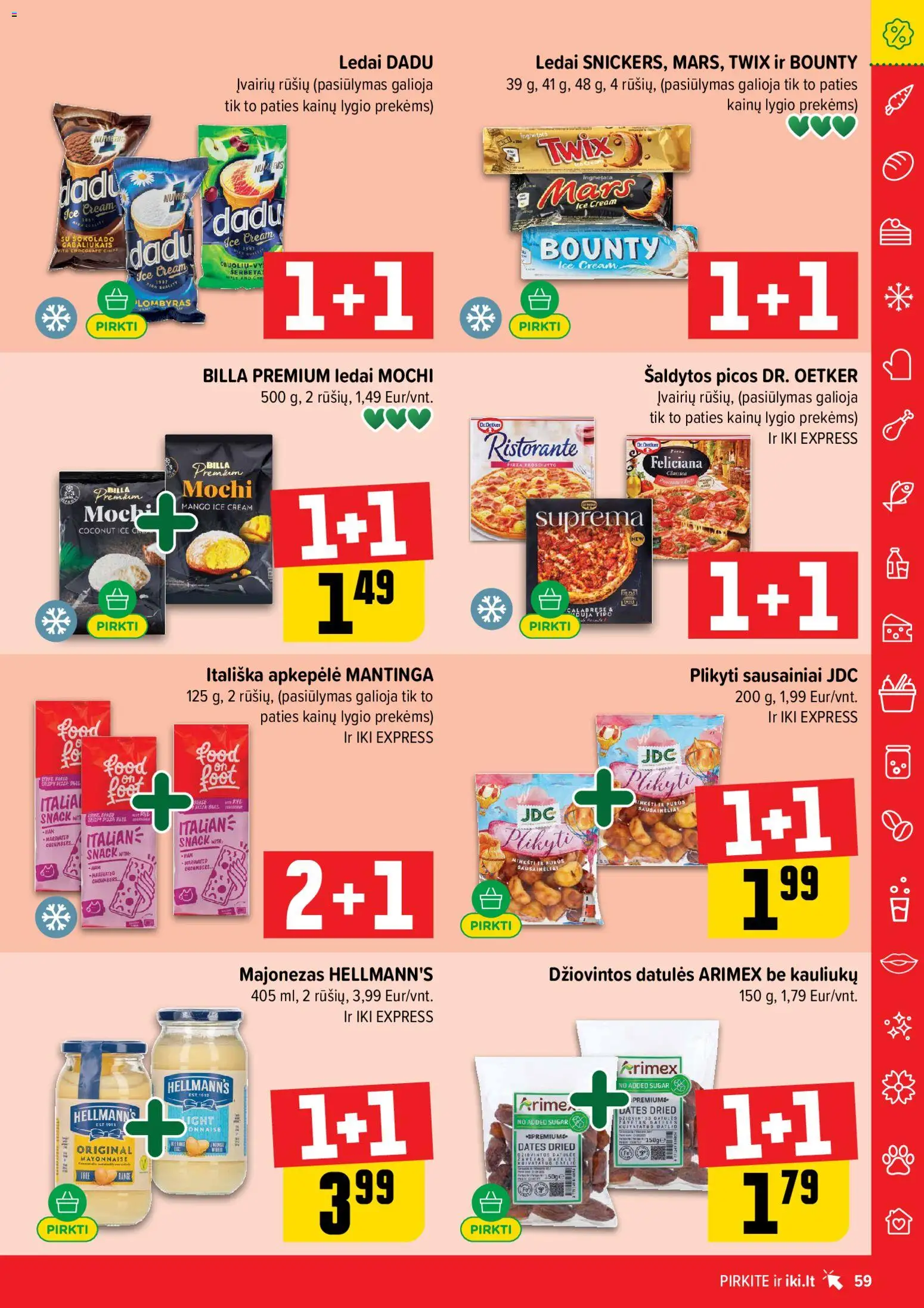 IKI akcijos nuo 10.11.2025 | Puslapis: 59 | Prekių: Sausainiai, Ledai, Majonezas