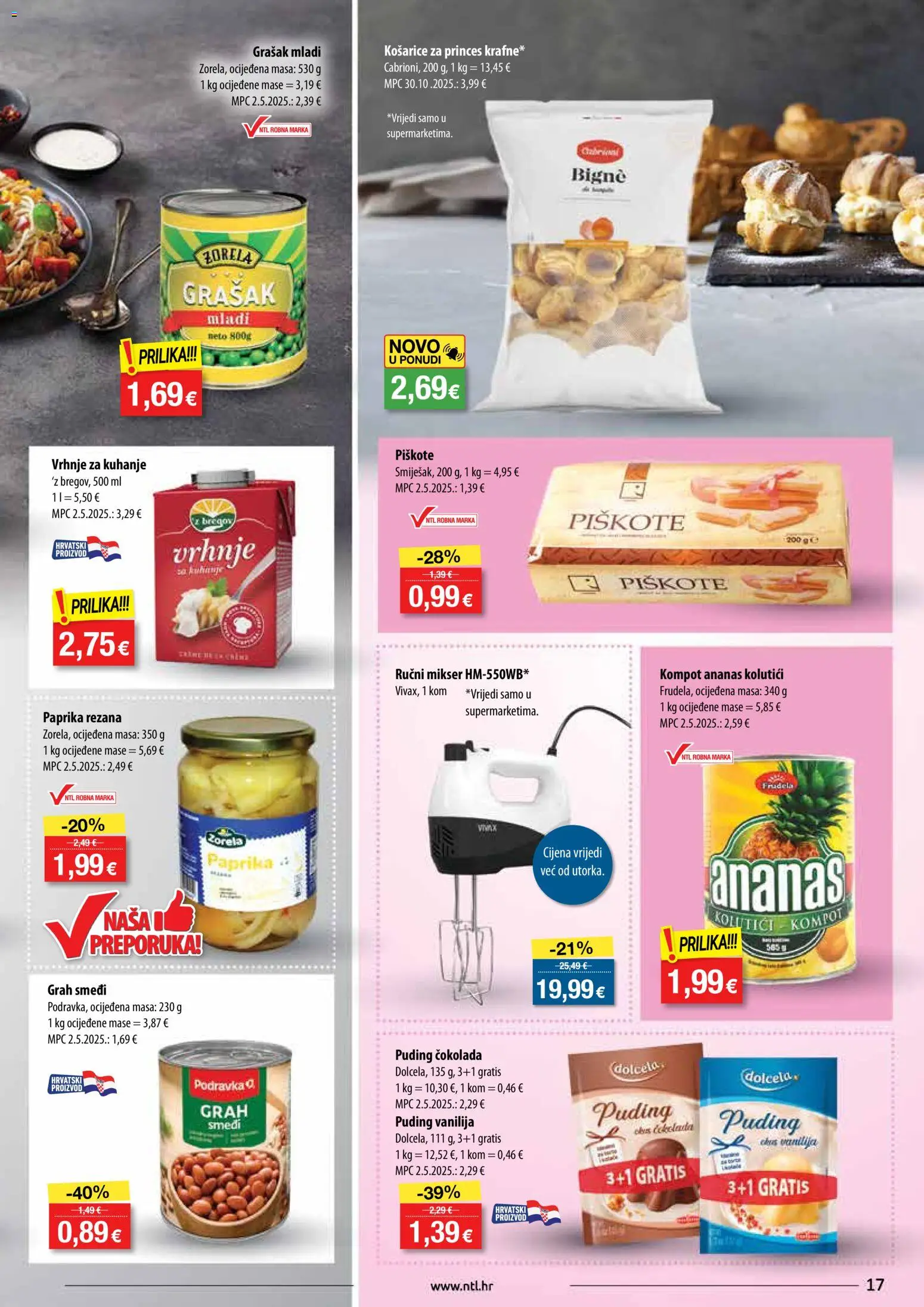 NTL katalog | vrijedi od 19.11.2025 | Stranica: 17 | Proizvodi: Grah, Čokolada, Puding, Grašak