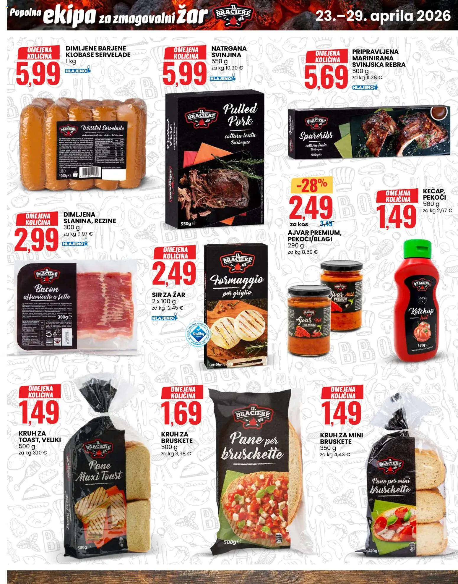 Novi Eurospin katalog ponudbe – veljaven od 23.04.2026 | Stran: 5 | Izdelki: Zar, Ajvar, Sir, Grill