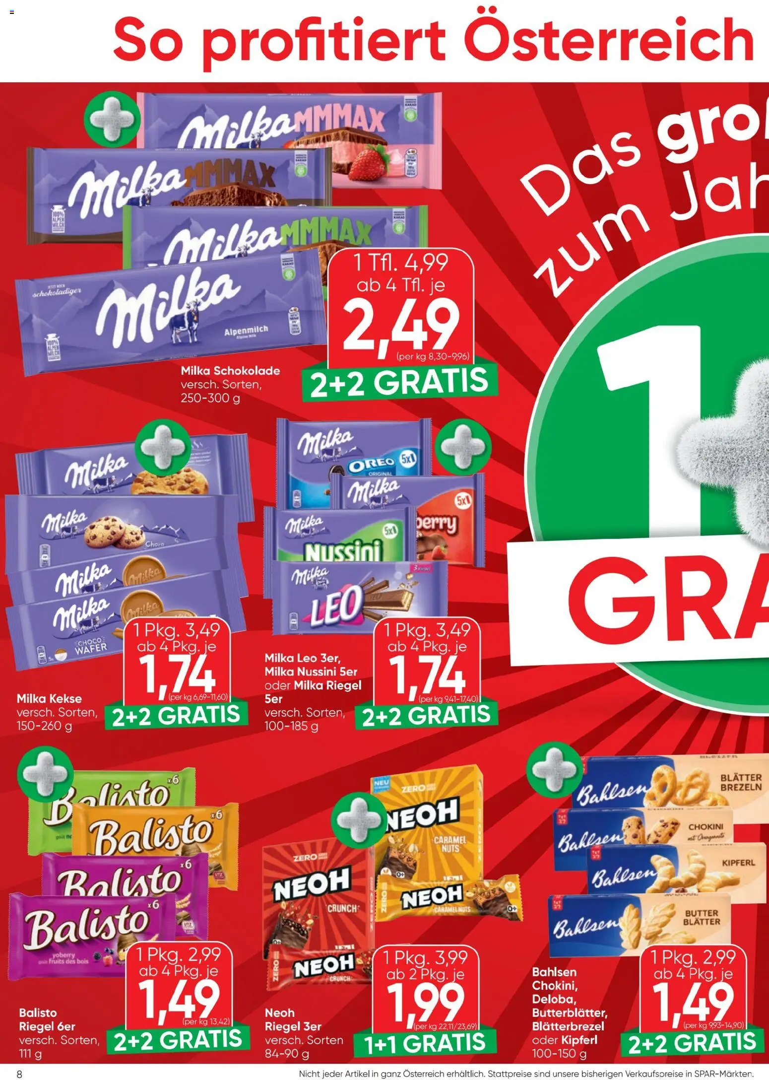 Spar Flugblatt gültig ab 02.01.2026 | Seite: 8 | Produkte: Kekse, Butter, Schokolade