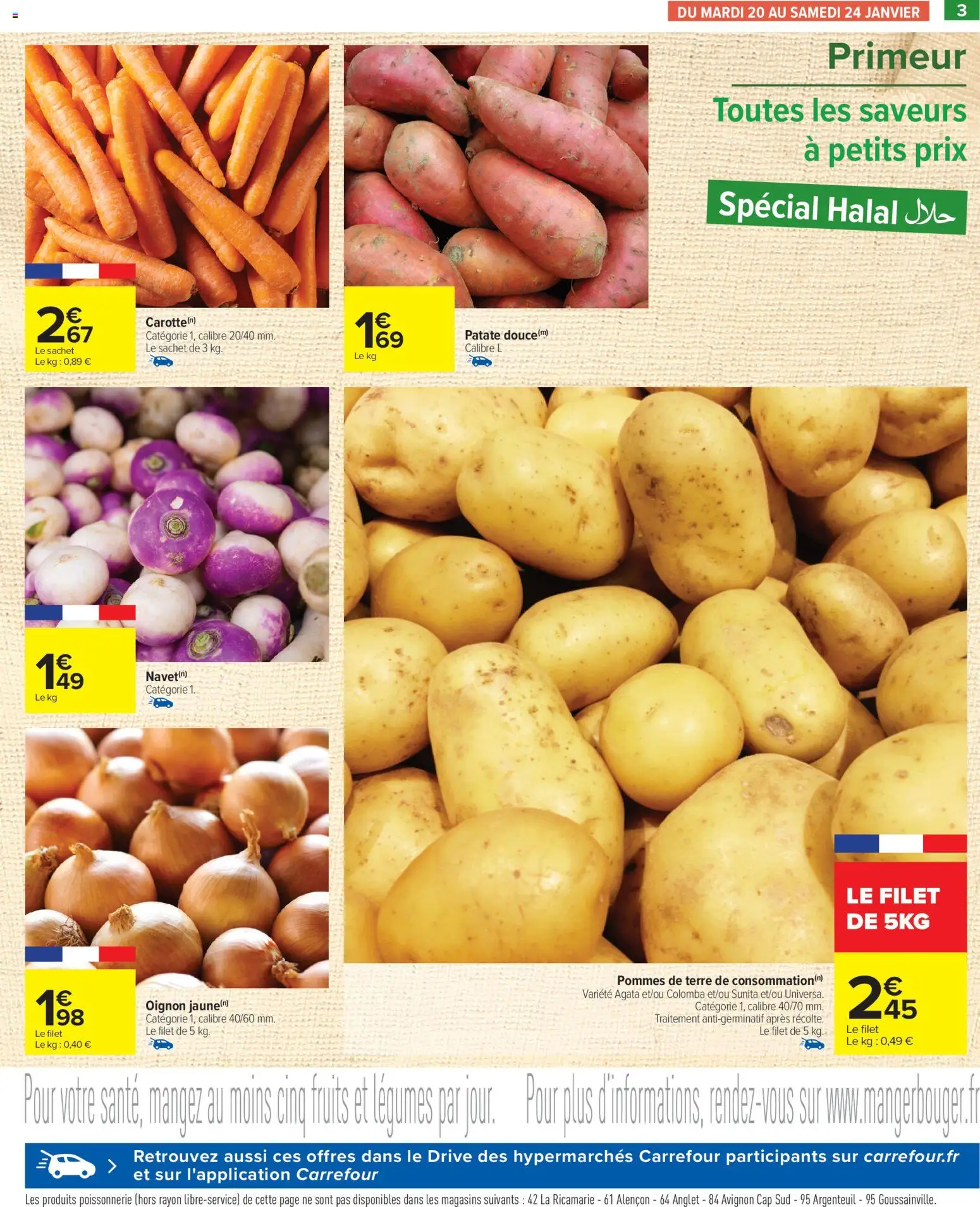 {H1} | Page: 3 | Produits: Oignon, Pommes, Pommes de terre