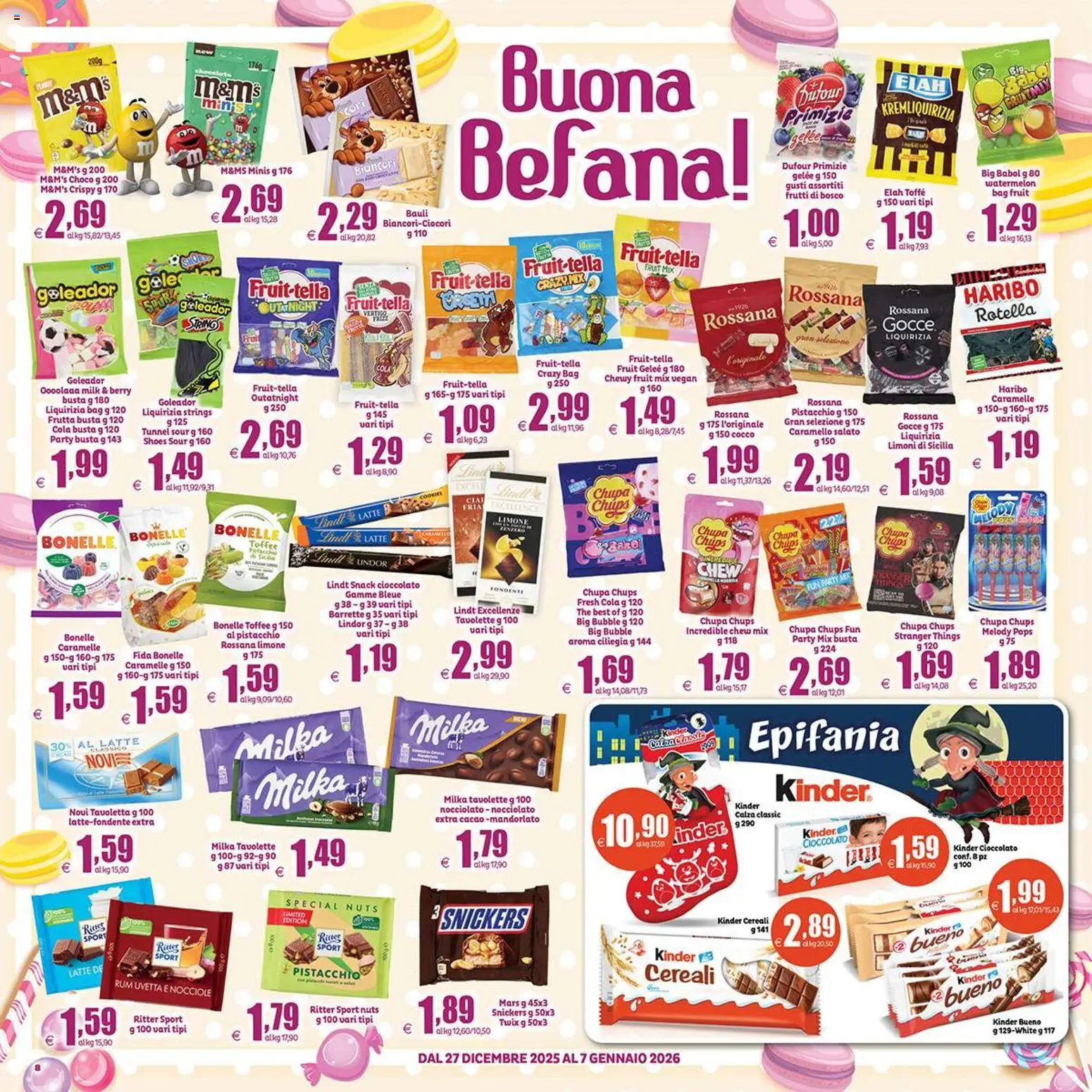 Volantino Elite Supermercati del 27.12.2025 | Pagina: 8 | Prodotti: Caramelle, Cereali, Rum, The