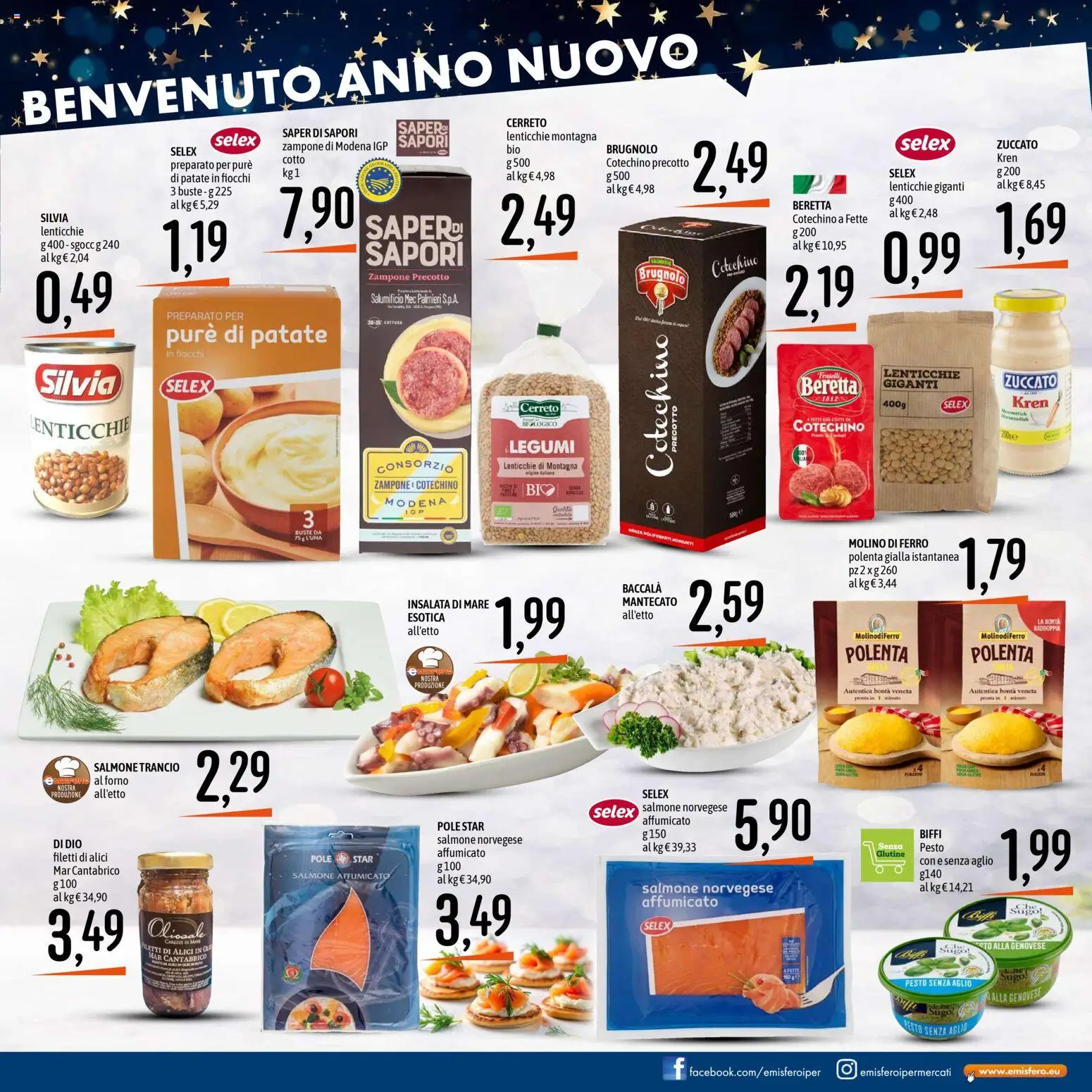 Volantino Emisfero del 28.12.2025 | Pagina: 3 | Prodotti: Fiocchi, Insalata, Lenticchie, Pesto