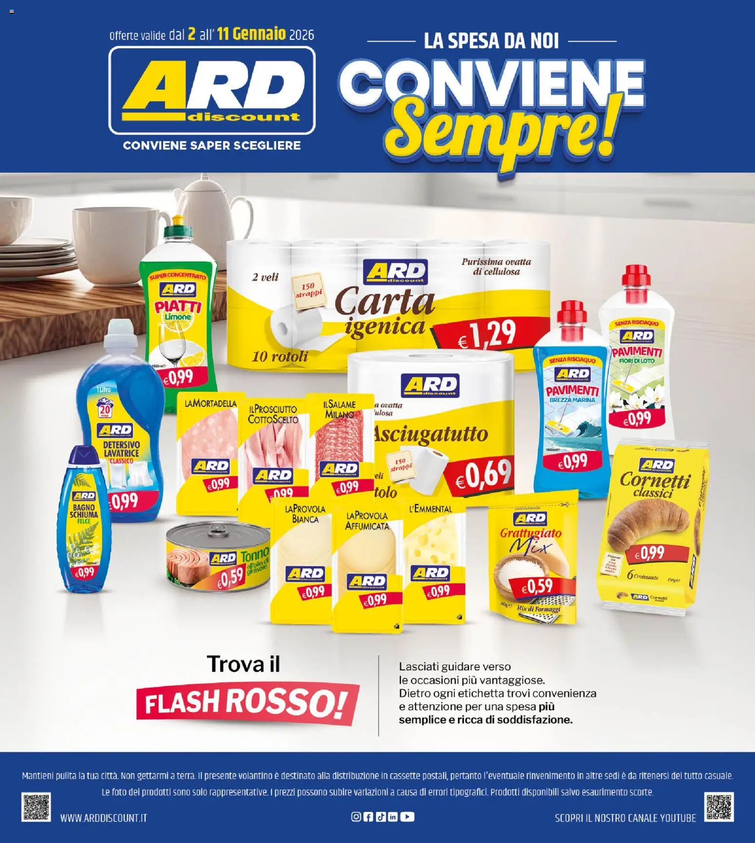 Volantino ARD Discount del 02.01.2026 | Pagina: 20 | Prodotti: Salame, Lavatrice, Tonno, Bagno