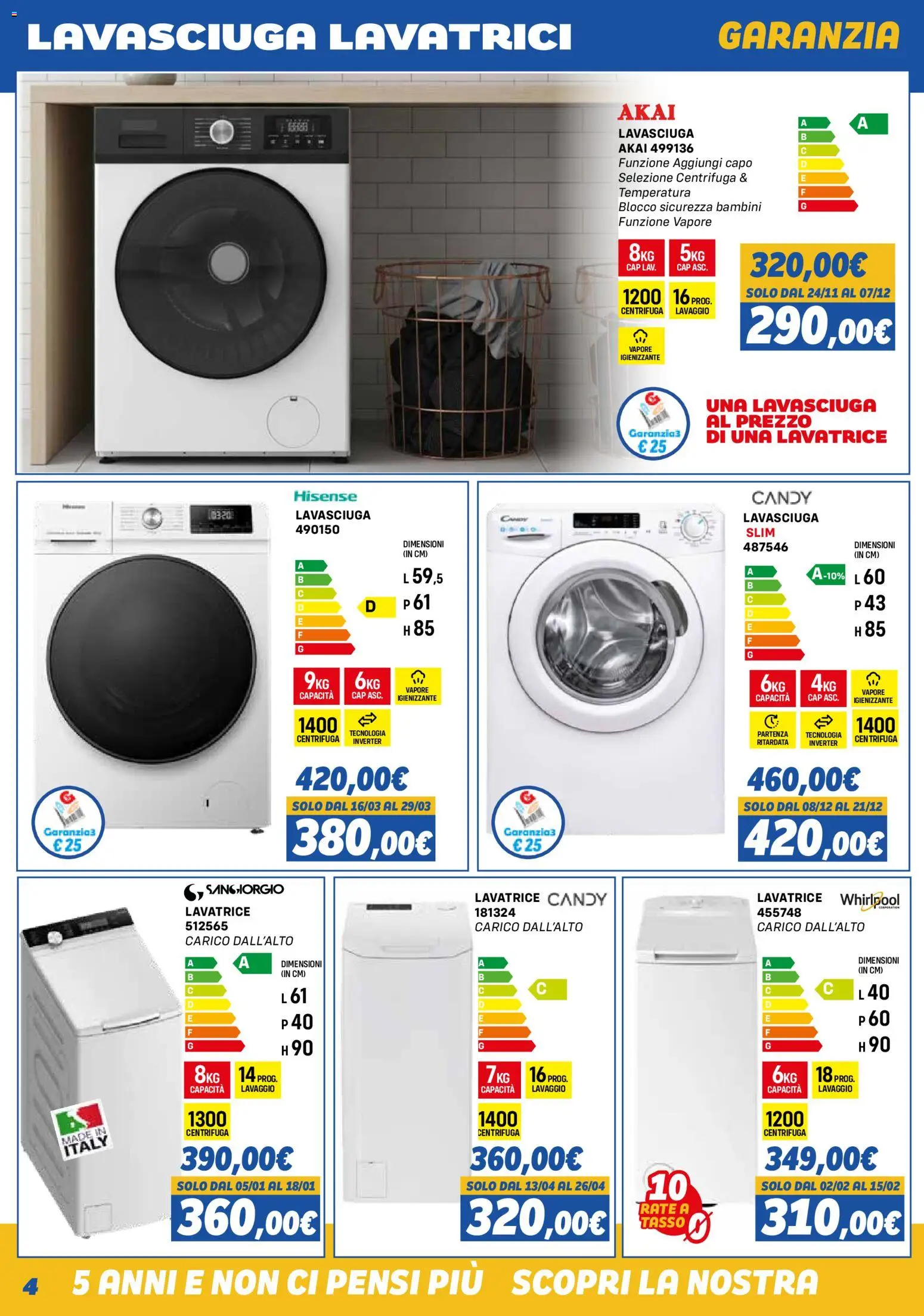 Volantino Orizzonte del 01.11.2025 | Pagina: 4 | Prodotti: Lavasciuga, Centrifuga, Lavatrice