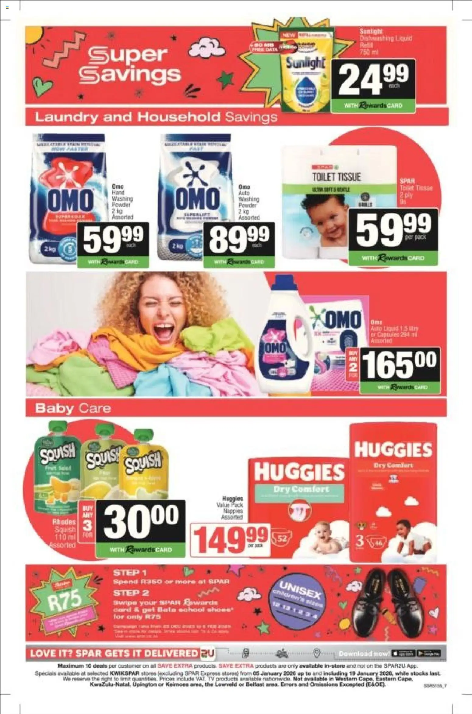 New KWIKSPAR catalogue – valid from 05.01.2026 | Page: 7 | Products: Toilet, Powder, Nappies, Dishwashing liquid