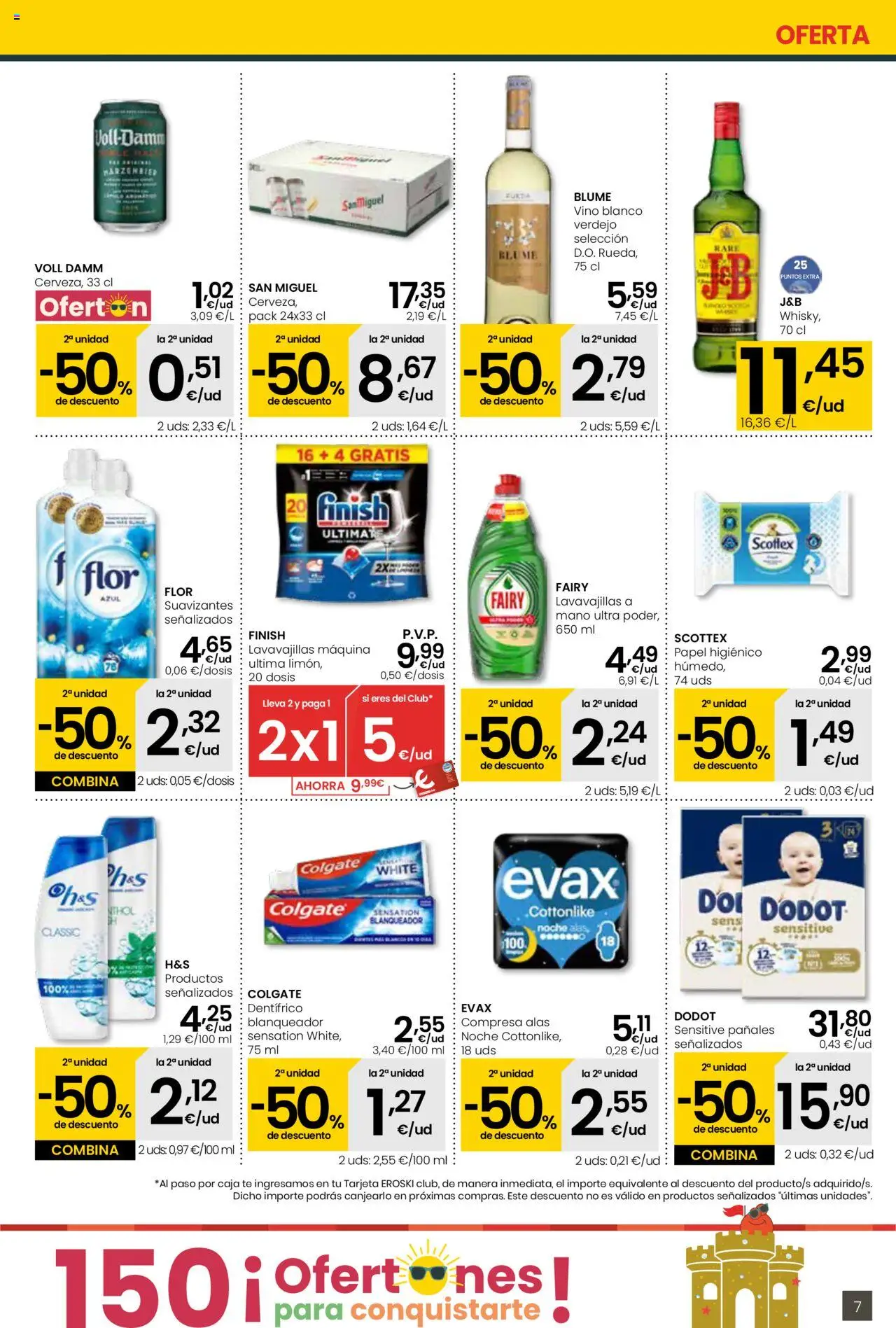 Eroski - Para conquistarte Supermercados │ válido desde el 14.08.2025 | Página: 7 | Productos: Vino, Papel higienico, Lavavajillas, Caja