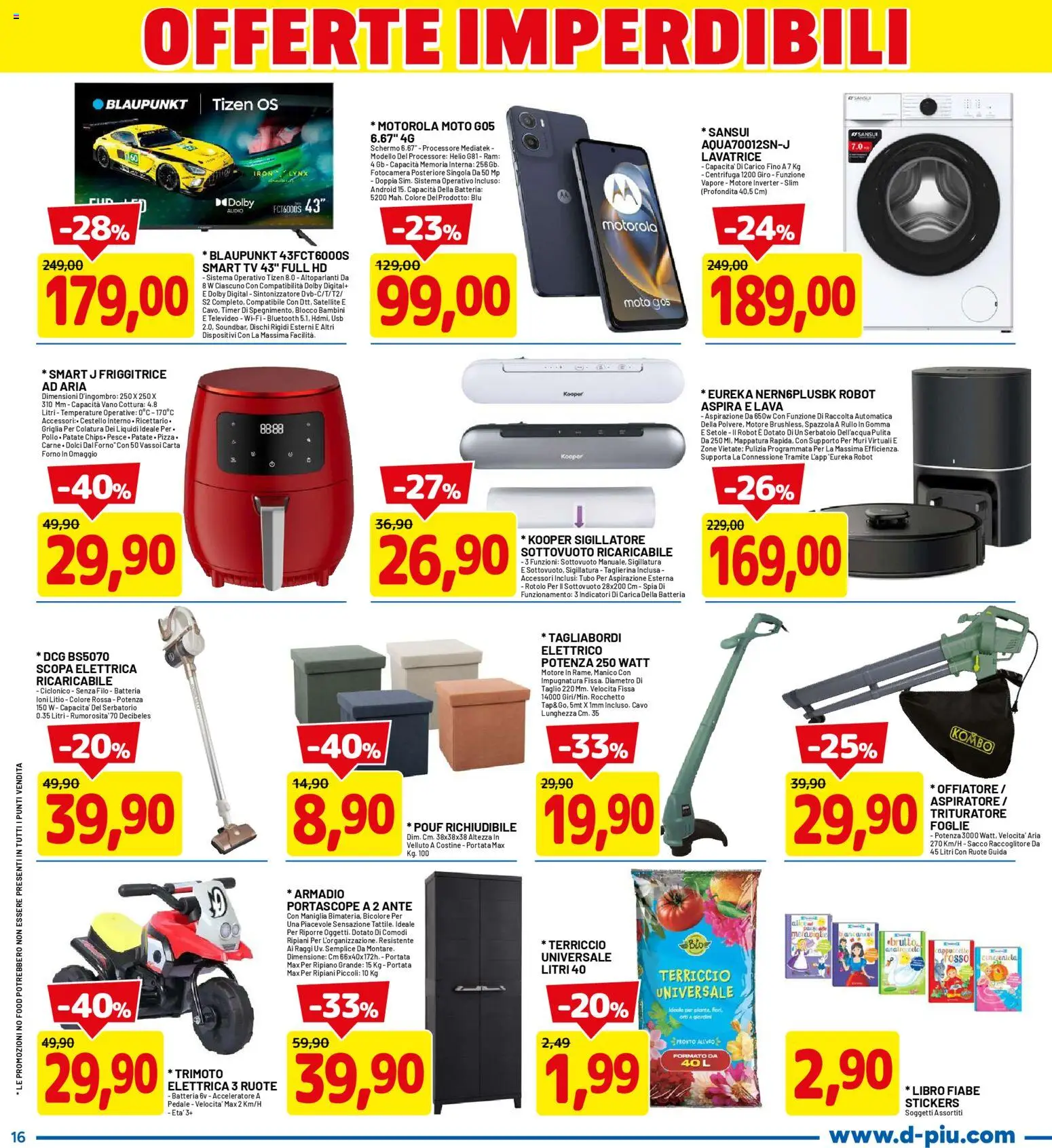 Volantino D Più del 05.03.2026 | Pagina: 16 | Prodotti: Rullo, Centrifuga, Scopa, TV