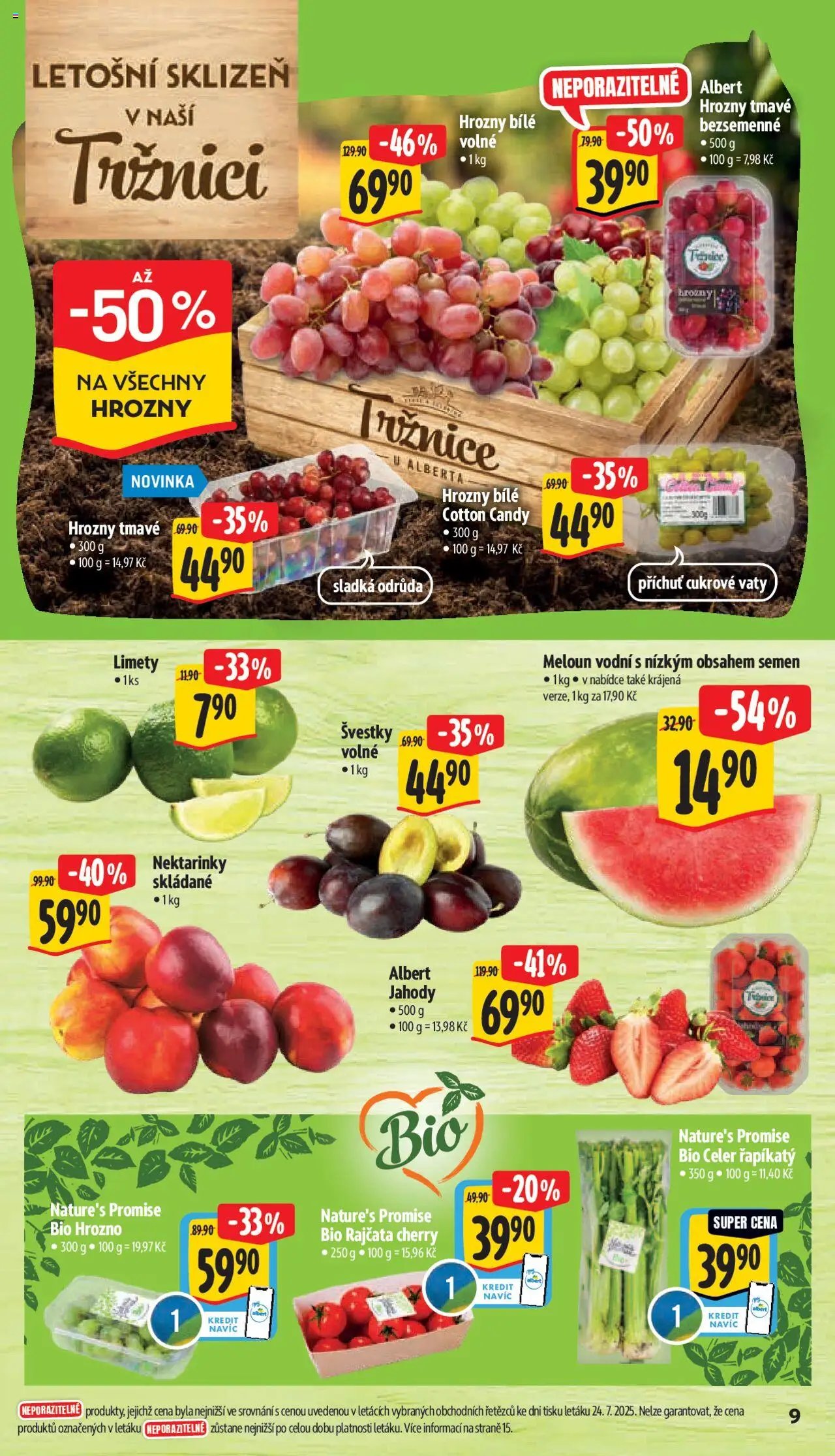 Albert leták - Supermarket od 30.07.2025 | Strana: 14 | Produkty: Meloun, Rajčata, Jahody, Celer