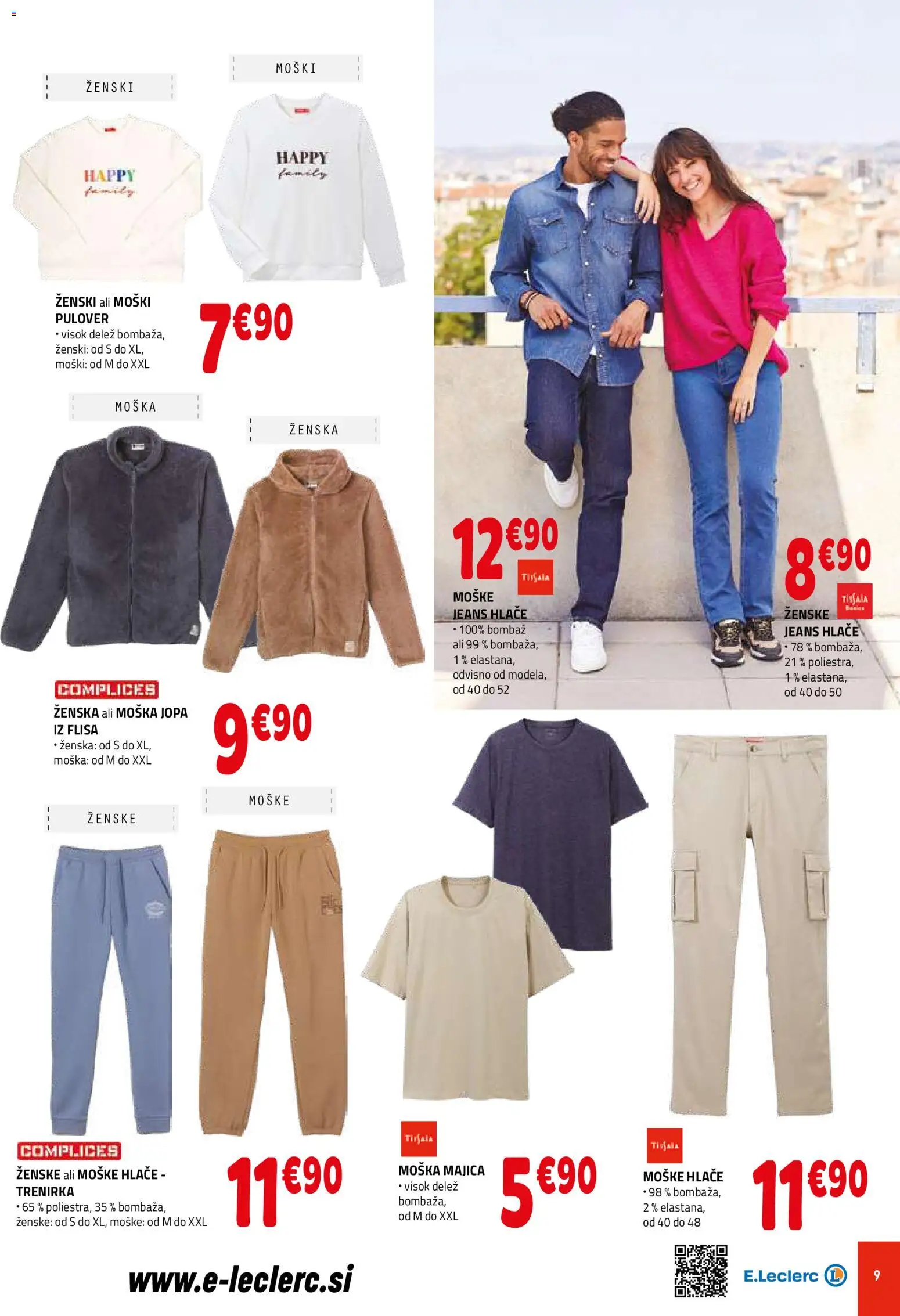 Novi E.leclerc katalog ponudbe – veljaven od 25.02.2026 | Stran: 9 | Izdelki: Trenirka, Majica, Pulover, Hlace