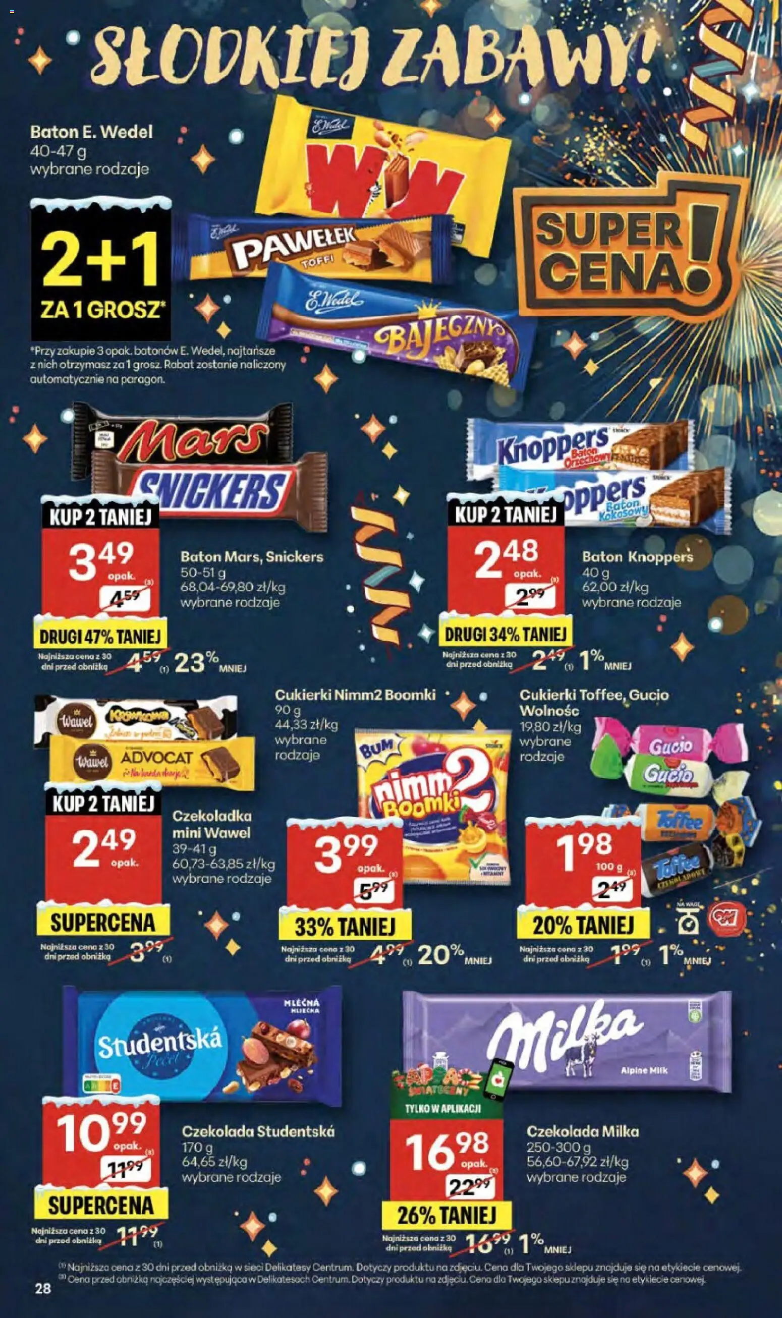 Delikatesy Centrum Gazetka od 29.12.2025 | Strona: 28 | Produkty: Czekolada milka, Milka, Baton, Czekolada