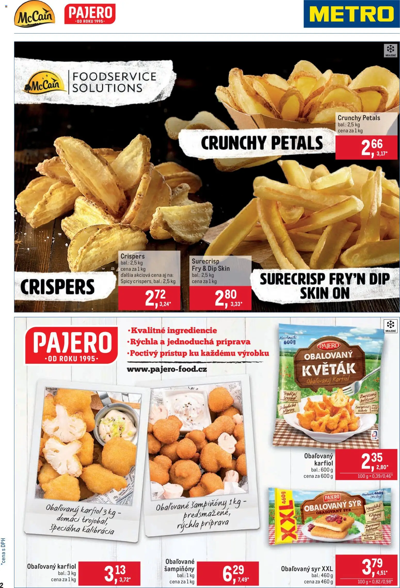 Nové Metro akcie – leták je platný od 05.11.2025 | Strana: 2 | Produkty: Syr, Karfiol