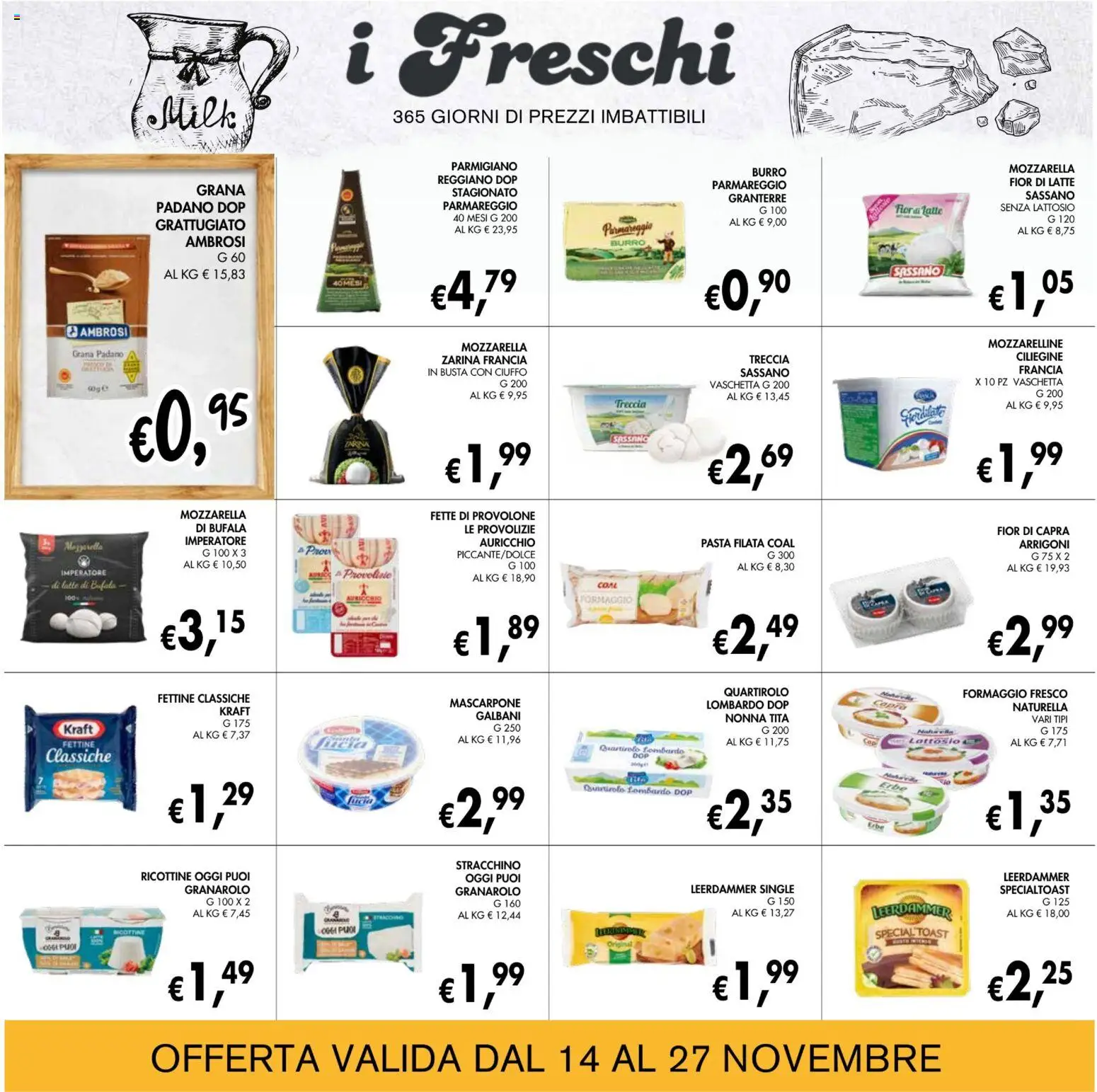 Volantino Coal del 14.11.2025 | Pagina: 8 | Prodotti: Provolone, Mozzarella, Stracchino, Mascarpone