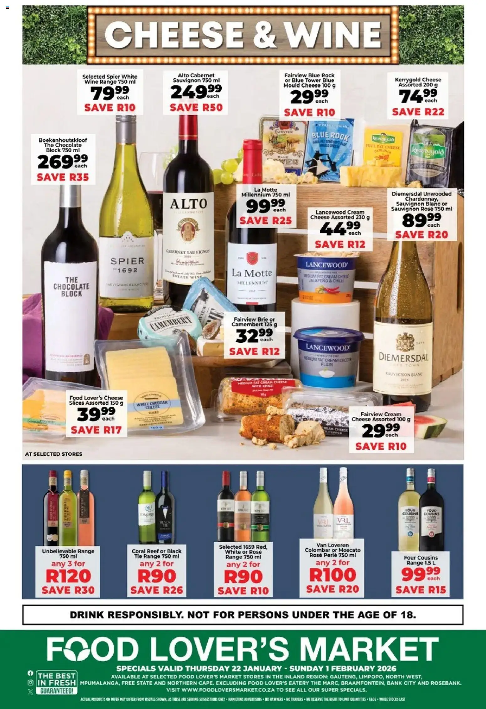 New Food Lover's Market catalogue – valid from 22.01.2025 | Page: 16 | Products: Chocolate, Wine, Cream, Peach