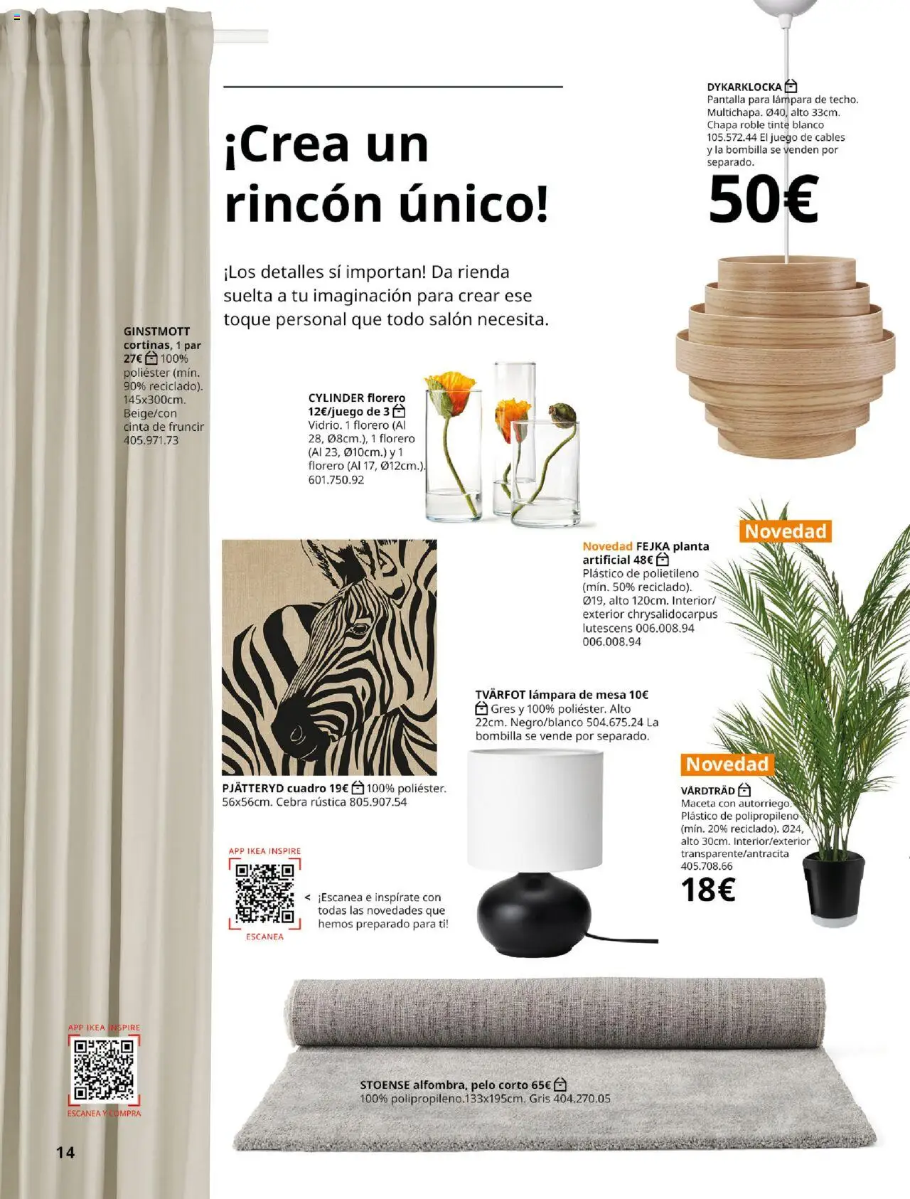 Catálogo IKEA Salones │ válido desde el 01.09.2025 | Página: 14 | Productos: Tinte, Planta artificial, Florero, Maceta