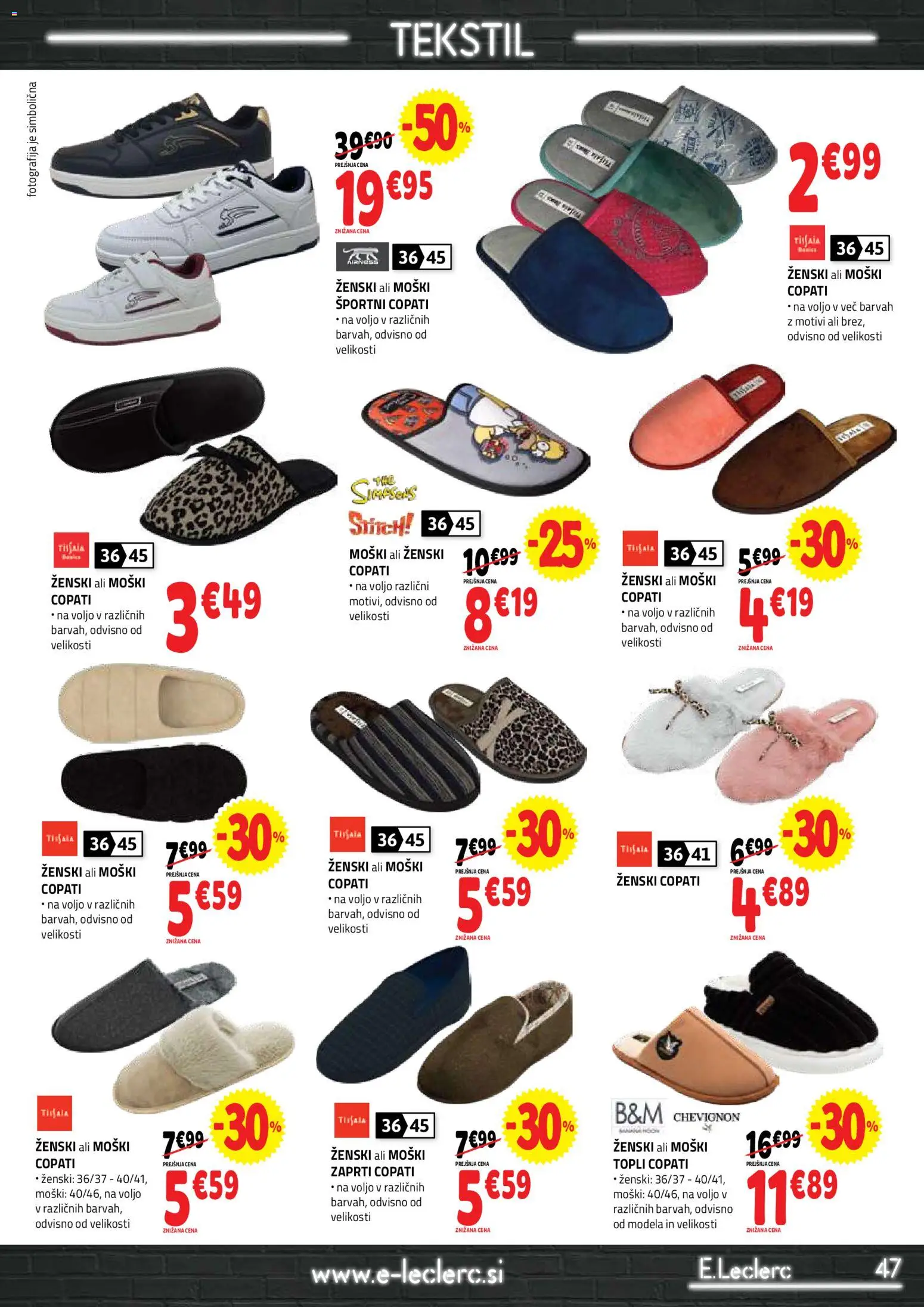 Novi E.leclerc katalog ponudbe – veljaven od 21.01.2026 | Stran: 47 | Izdelki: Copati