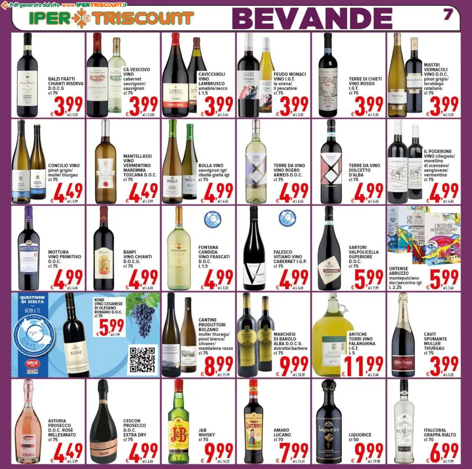 Volantino Ipertriscount del 27.11.2025 | Pagina: 7 | Prodotti: Prosecco, Spumante, Grappa, Amaro