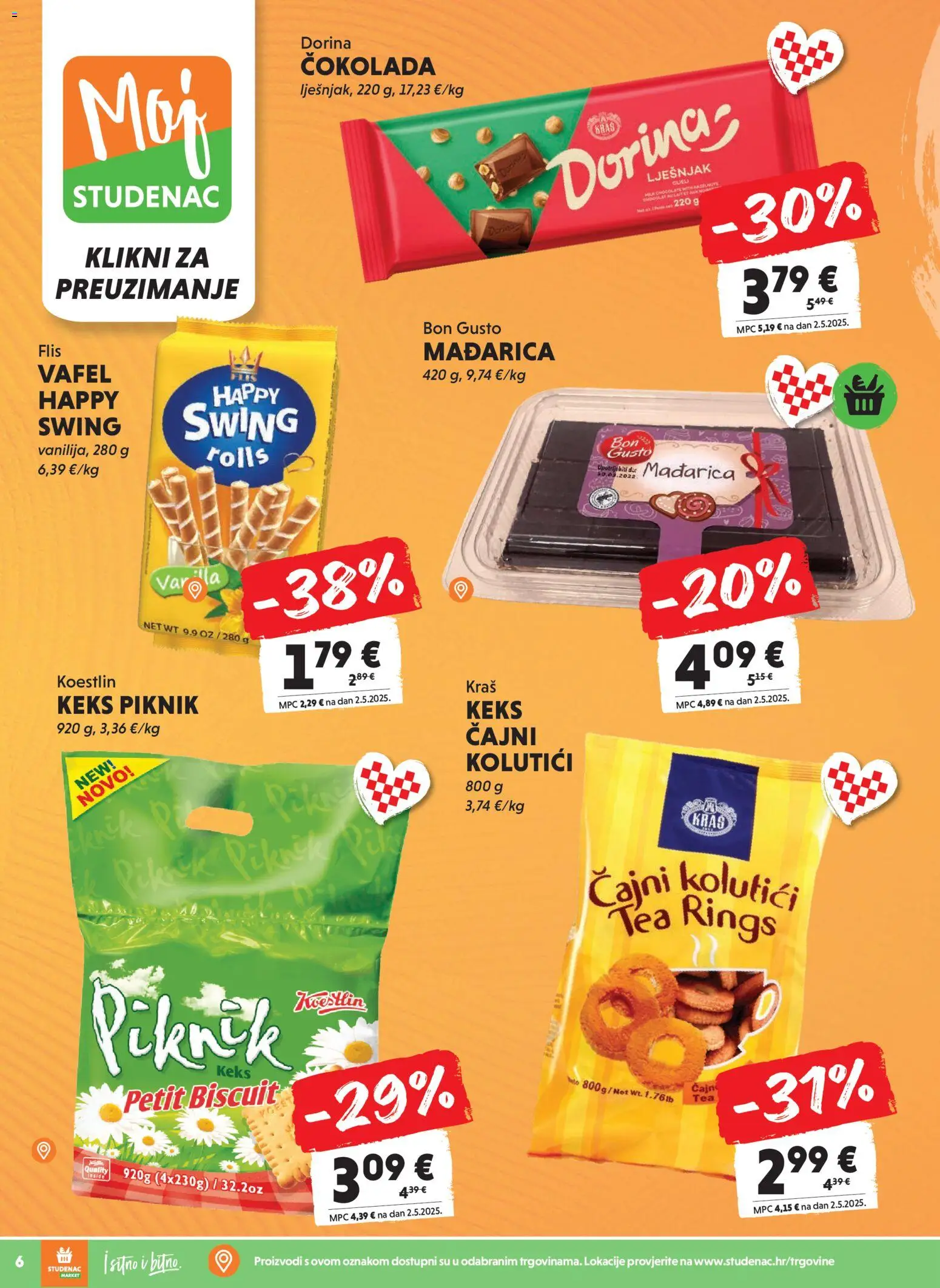 Studenac katalog | vrijedi od 22.10.2025 | Stranica: 6 | Proizvodi: Dorina, Čokolada, Keks, Lješnjak