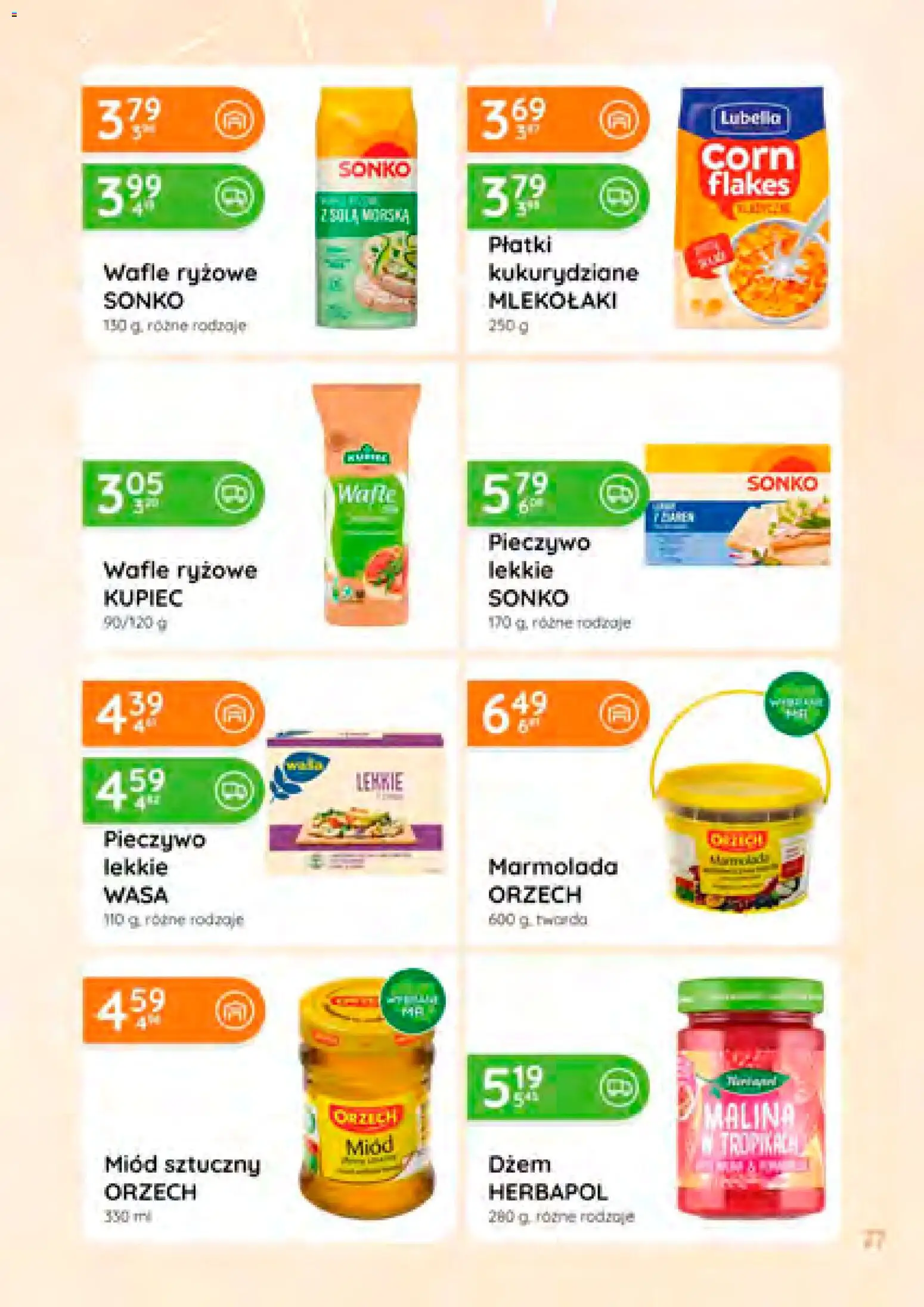 Eurocash Gazetka od 08.01.2026 | Strona: 27 | Produkty: Wafle, Miód sztuczny, Dżem, Corn Flakes