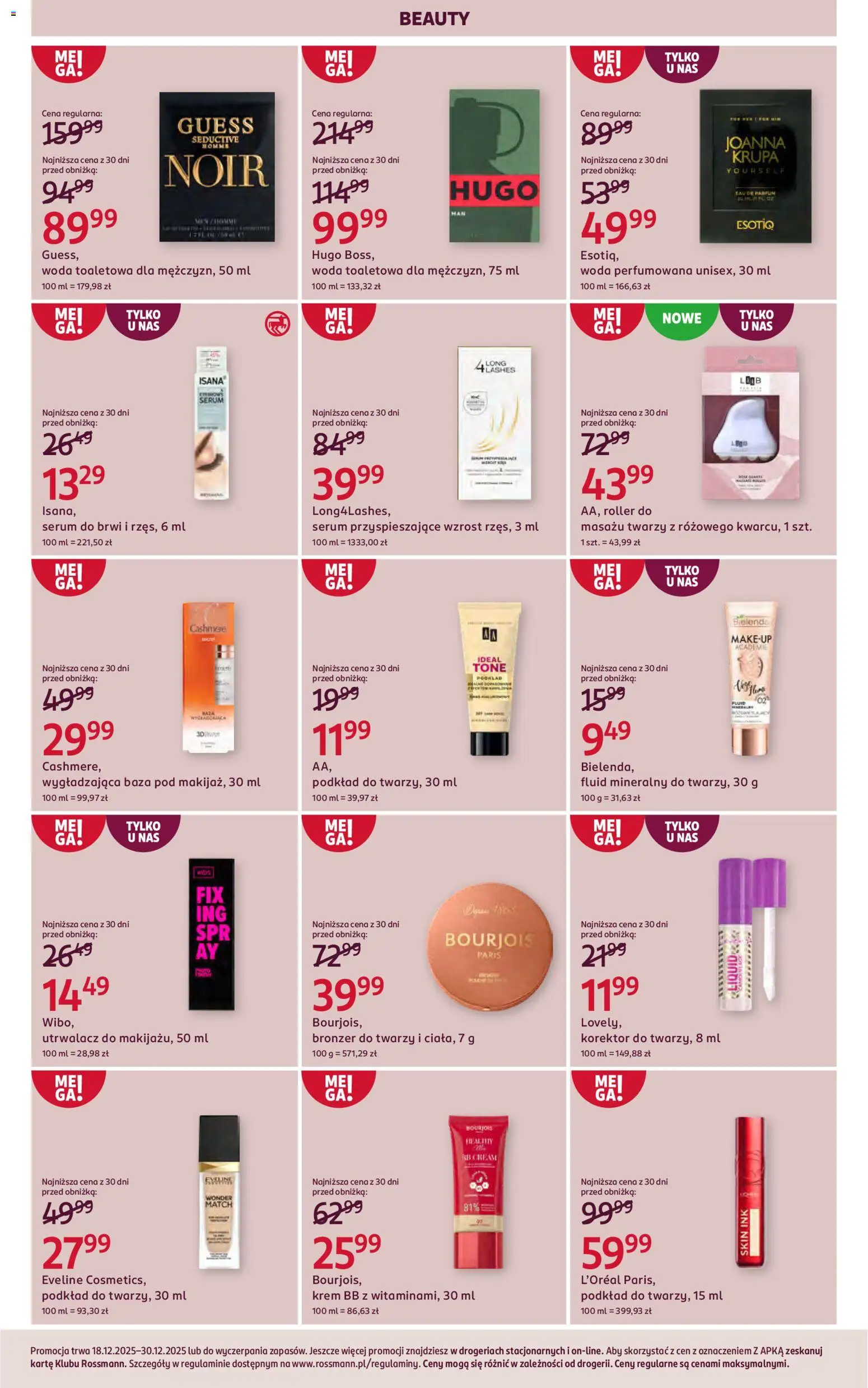 Rossmann Gazetka od 18.12.2025 | Strona: 4 | Produkty: Korektor, krem BB, Bronzer, Woda