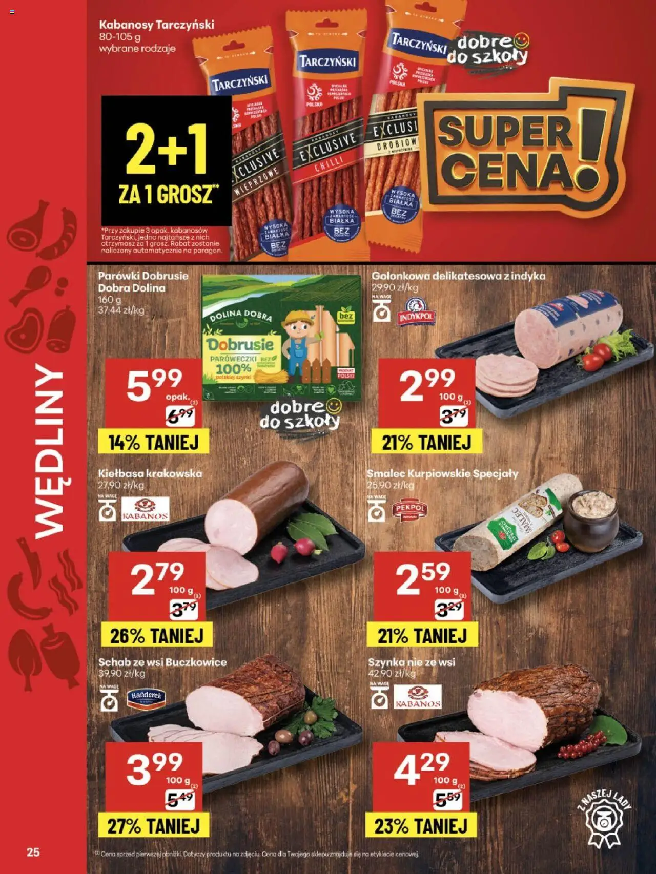 Delikatesy Centrum Gazetka od 28.08.2025 | Strona: 25 | Produkty: Kiełbasa, Kabanosy, Parówki, Szynka