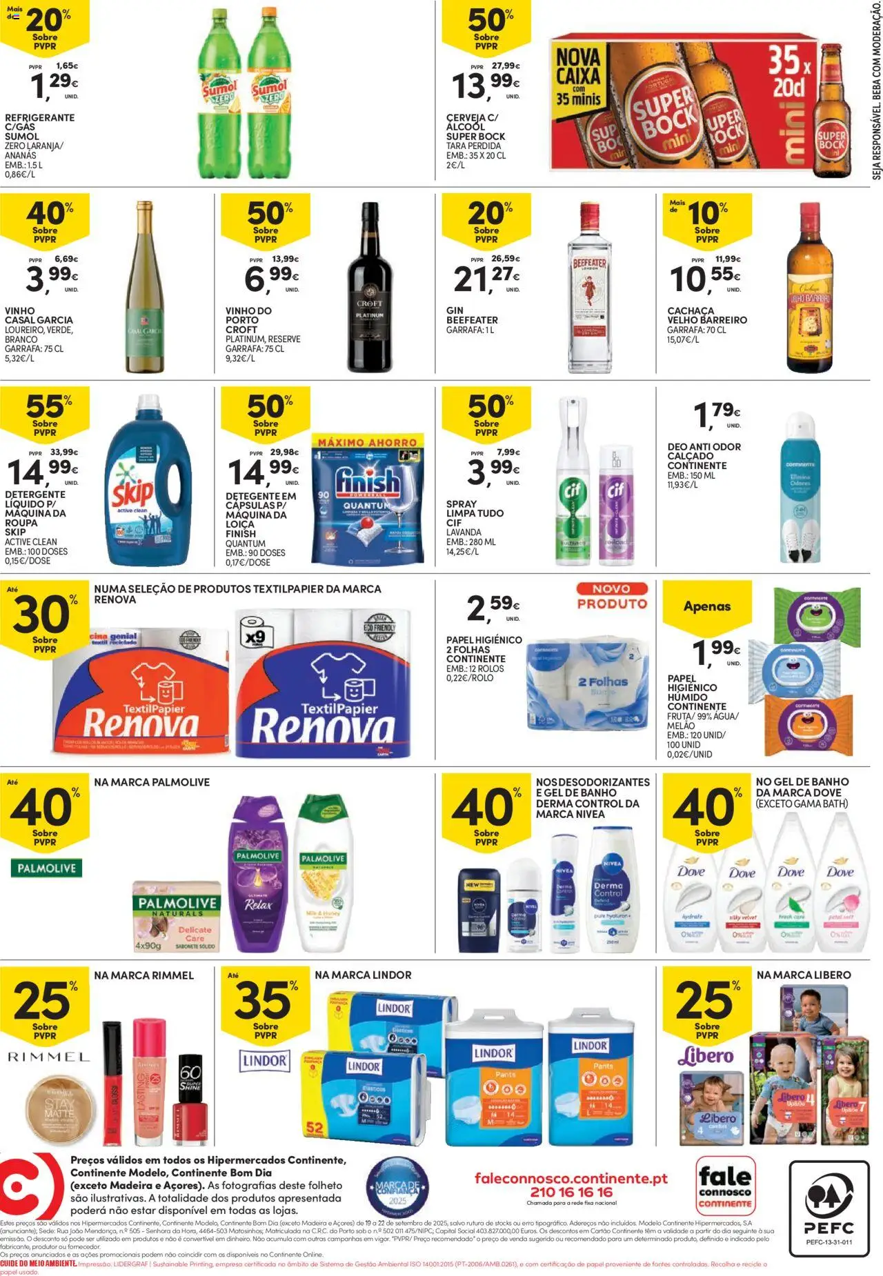 Continente - Fim de Semana │ válido de 19.09.2025 | Página: 4 | Produtos: Super bock, Detergente, Cerveja, Melão