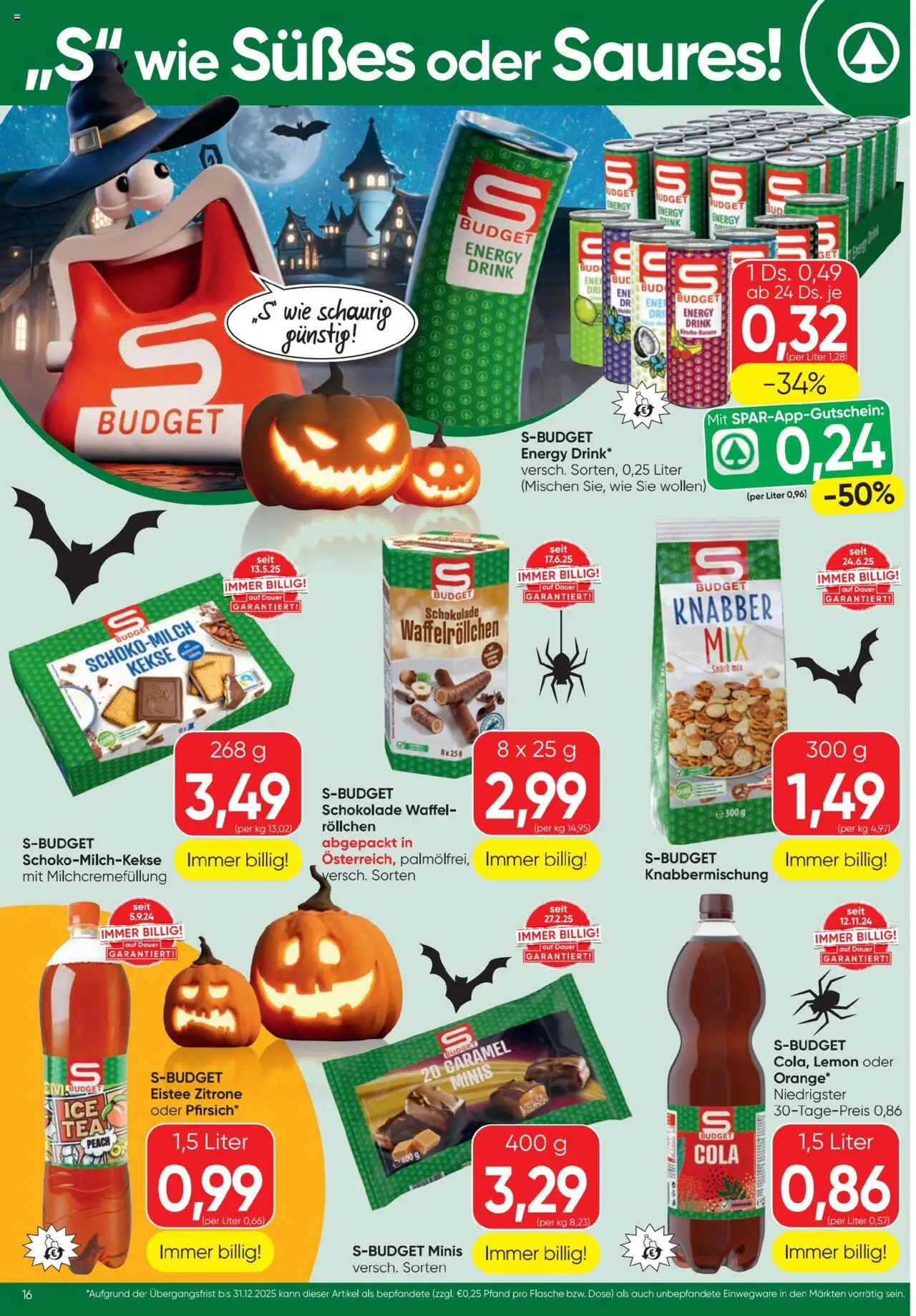 Spar Flugblatt gültig ab 09.10.2025 | Seite: 16 | Produkte: Kekse, Zitrone, Schokolade