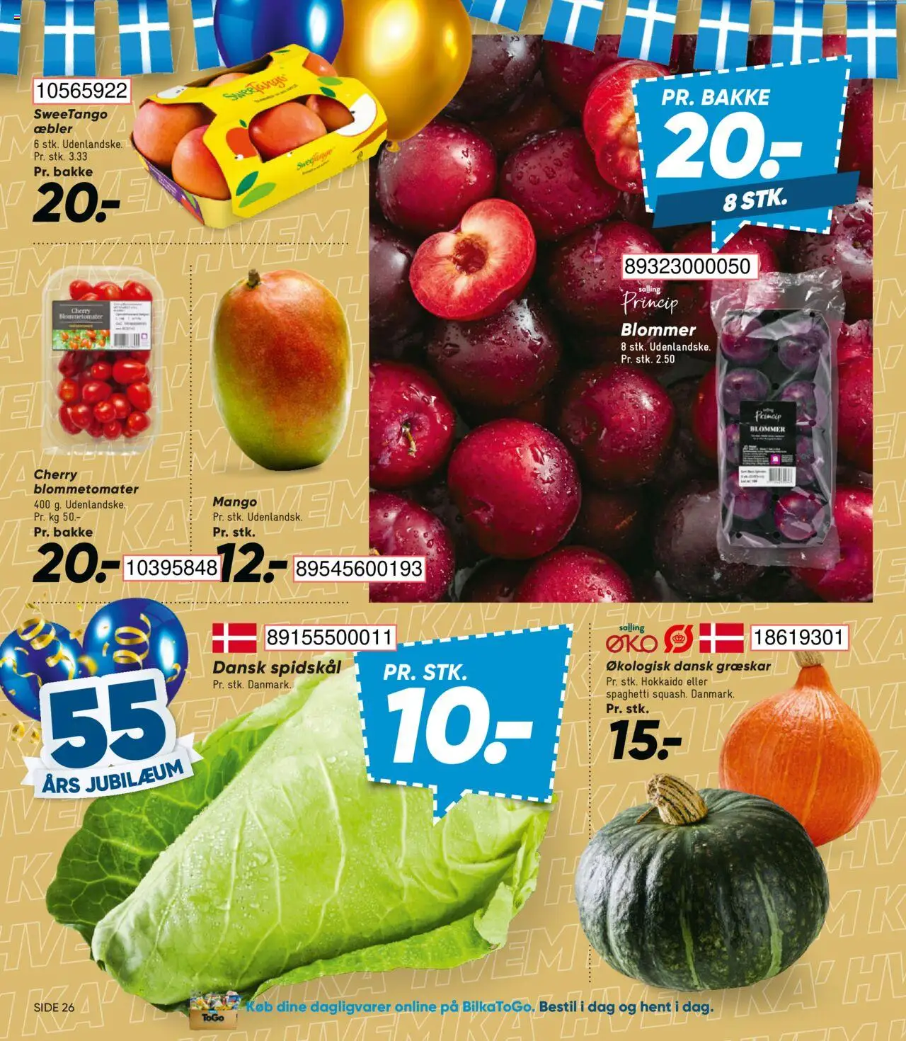 Bilka tilbudsavis – gyldig fra 03.10.2025 | Side: 32 | Produkter: Mango, Græskar, Blommer, Spidskål