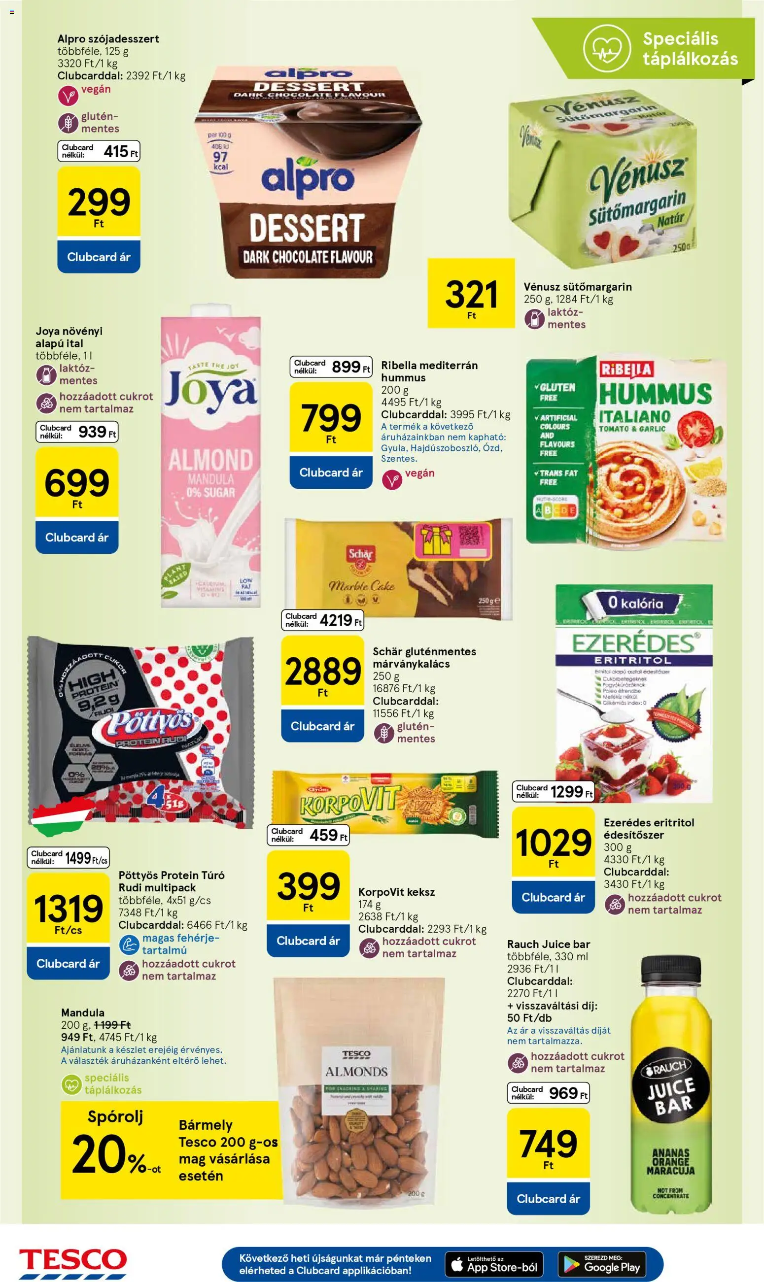 Tesco akciós ujság - amely érvényes a következő dátumtól: 20.11.2025 | Oldal: 20 | Termékek: Alpro, Vegán, Túró, Keksz