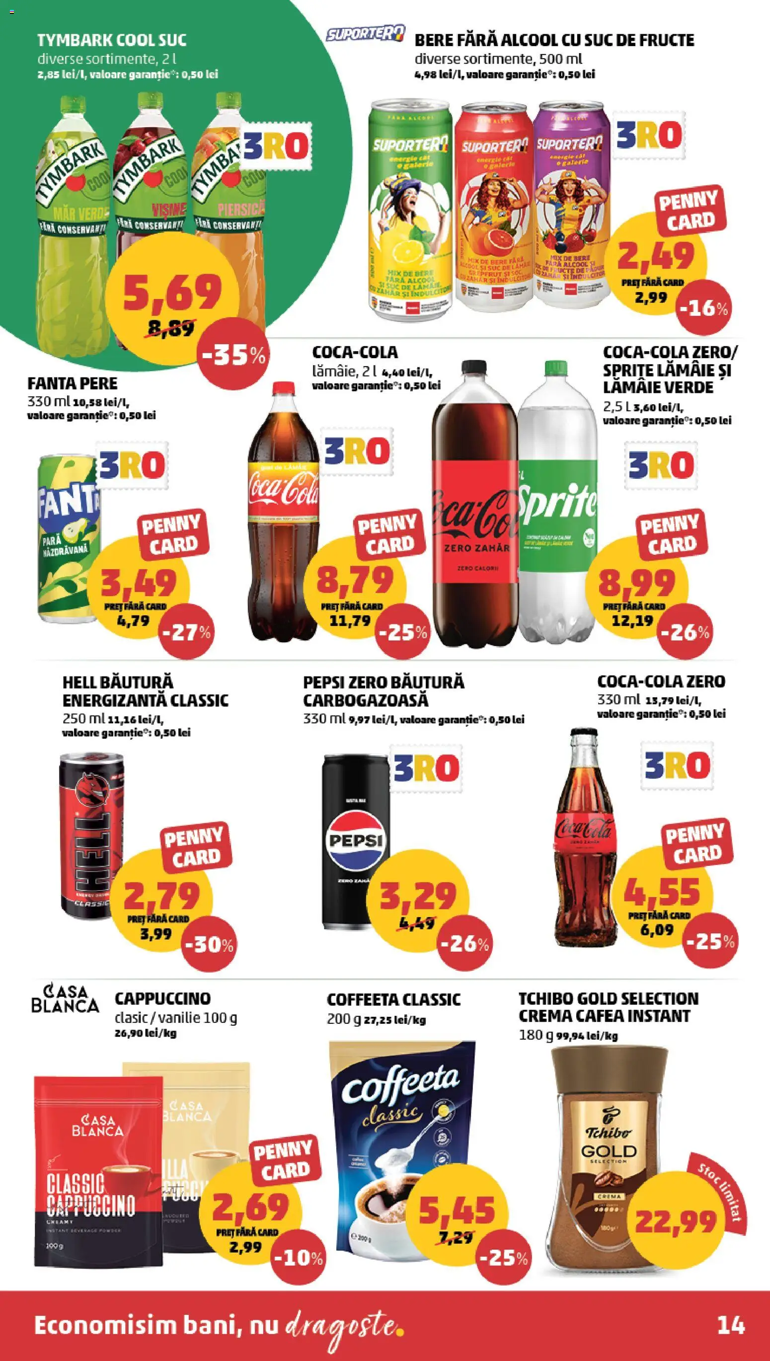 Noul catalog PENNY – valabil de la 25.03.2026 | Pagină: 14 | Produse: Piersică, Cafea, Suc, Băutură energizantă