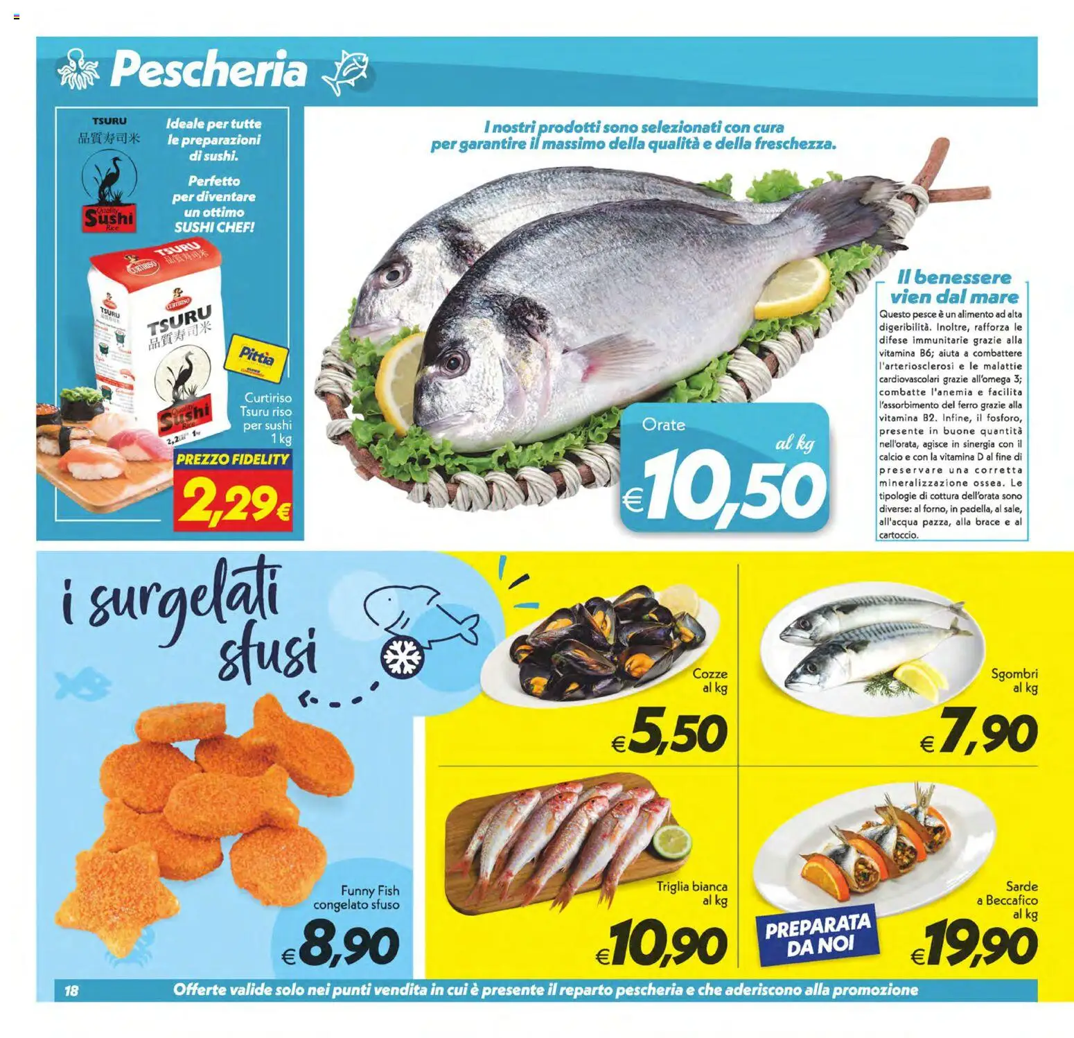 Volantino SuperConveniente del 23.01.2026 | Pagina: 18 | Prodotti: Riso, Pesce, Cozze, Sushi