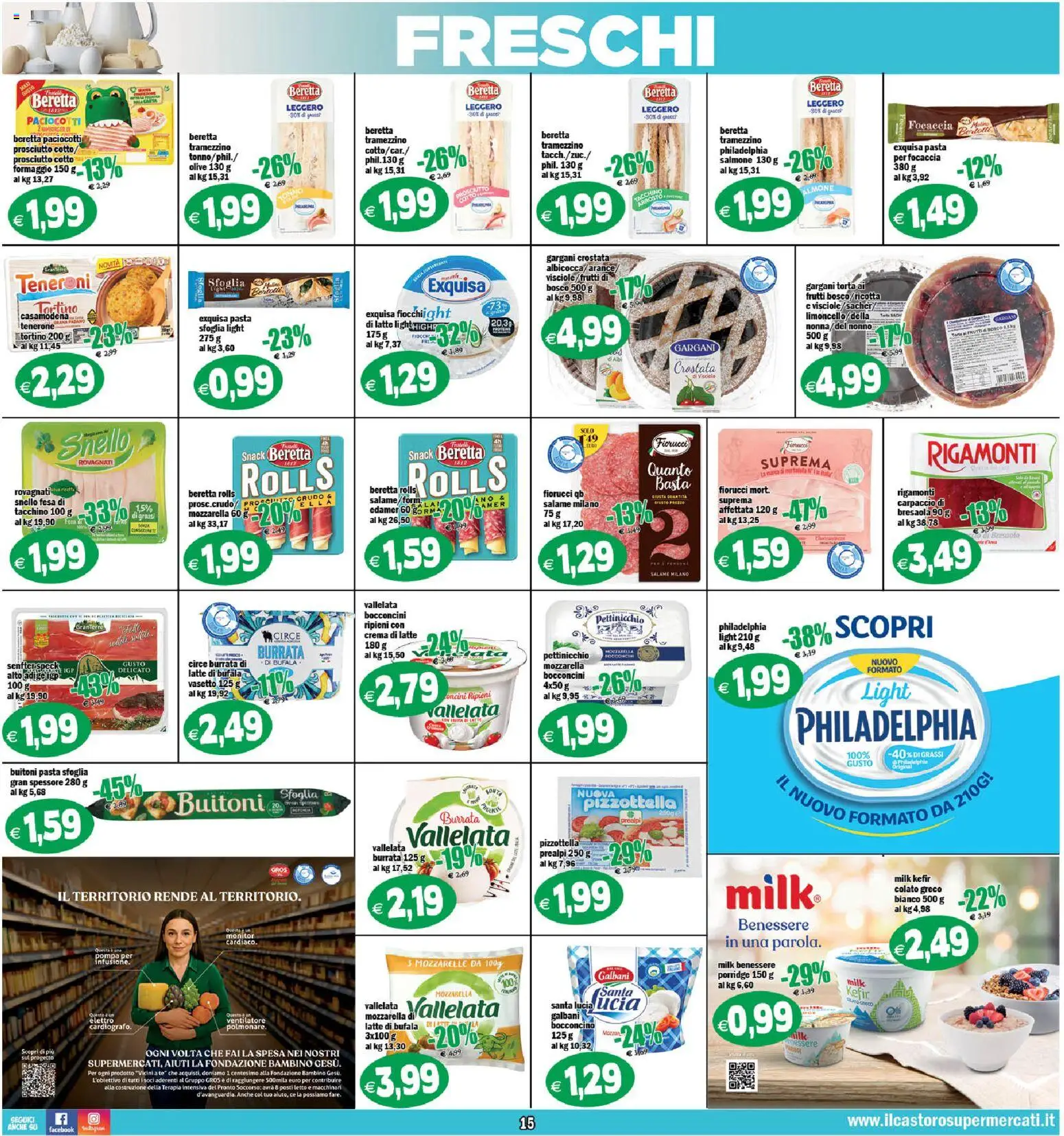 Volantino Il Castoro del 27.11.2025 | Pagina: 15 | Prodotti: Bresaola, Pasta sfoglia, Tacchino, Olive